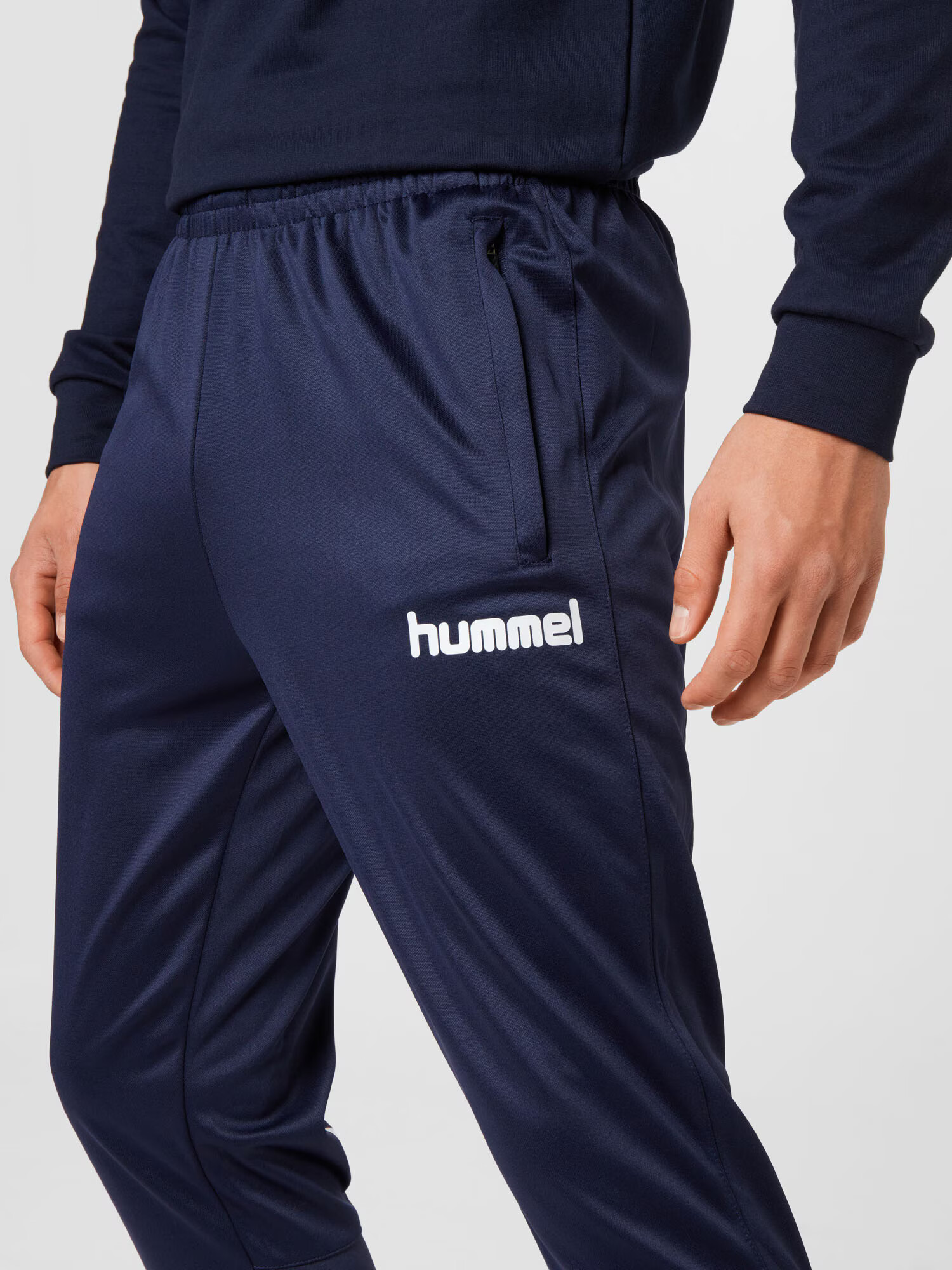 Hummel Pantaloni sport albastru marin / alb - Pled.ro