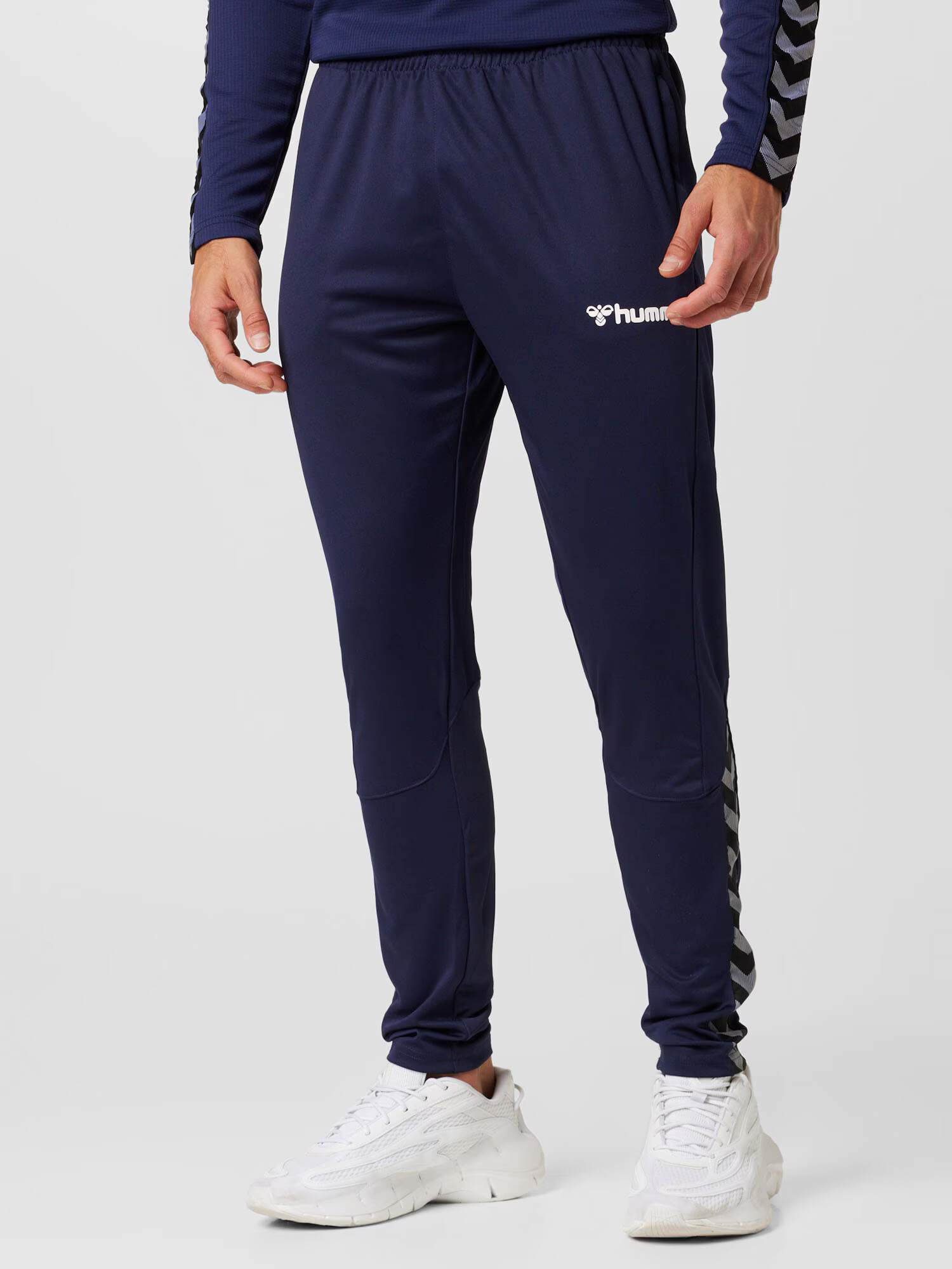 Hummel Pantaloni sport albastru marin / alb - Pled.ro