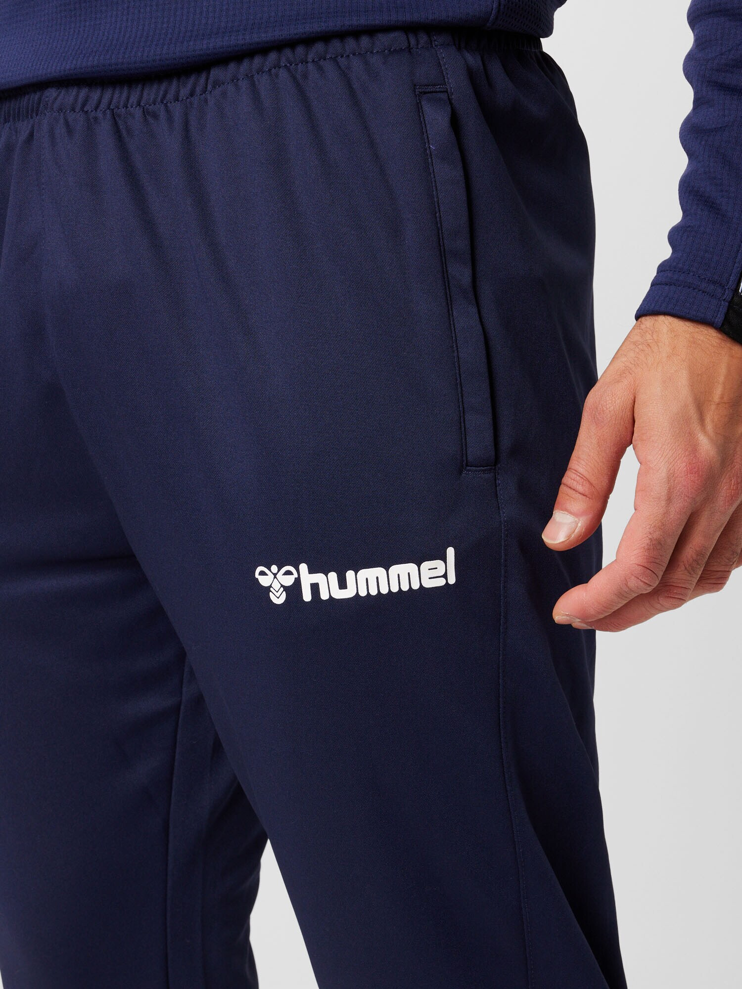 Hummel Pantaloni sport albastru marin / alb - Pled.ro