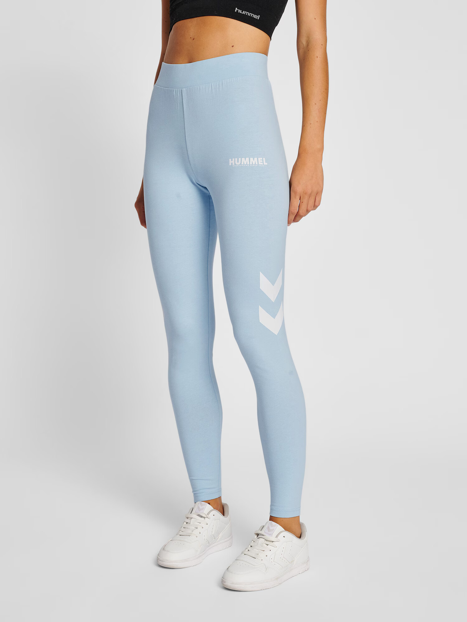 Hummel Pantaloni sport albastru pastel / alb - Pled.ro