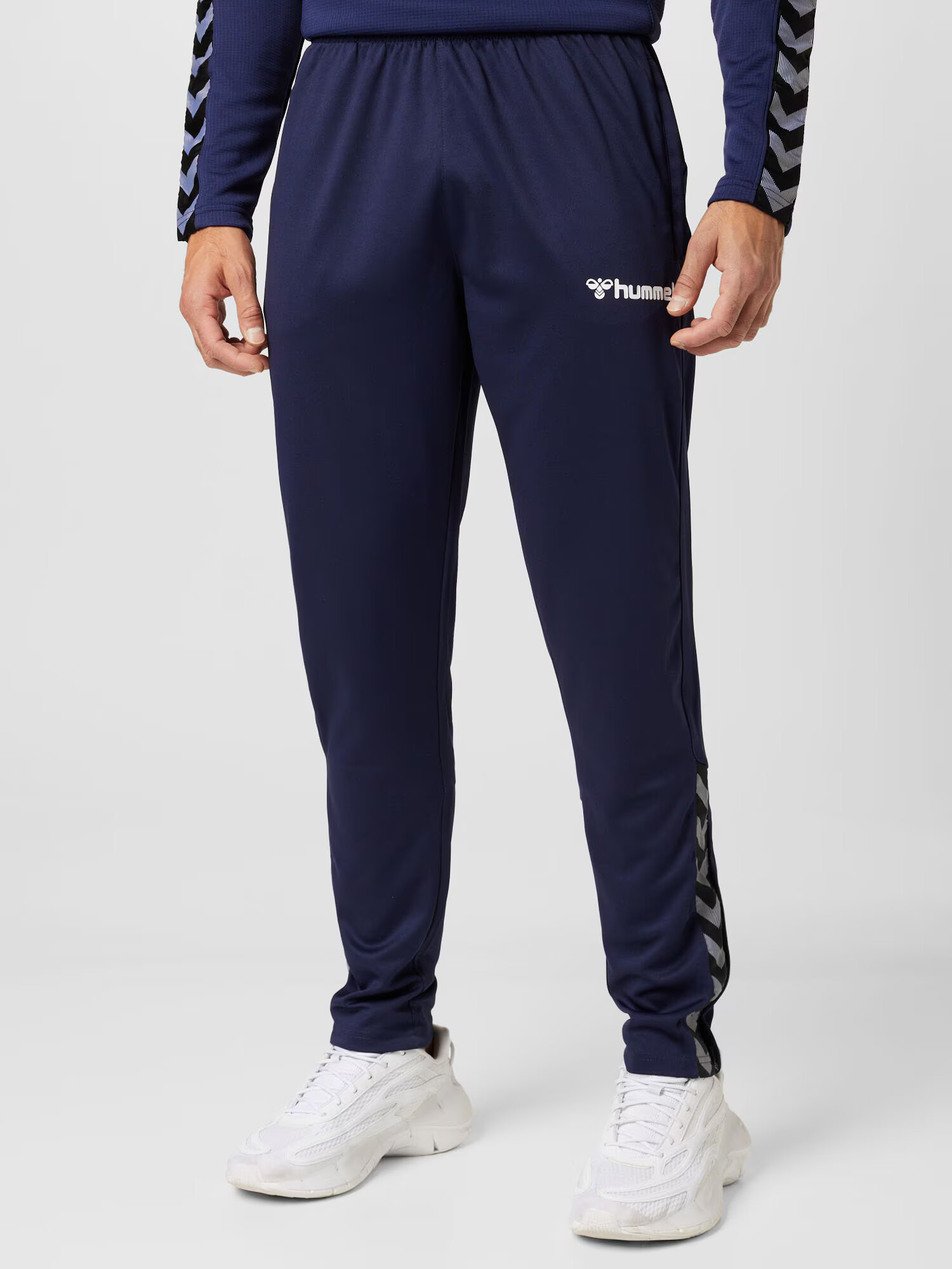 Hummel Pantaloni sport bleumarin / gri / alb - Pled.ro