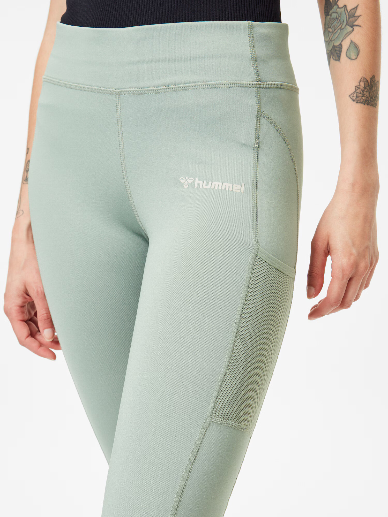 Hummel Pantaloni sport 'Chipo' gri / verde pastel / alb - Pled.ro