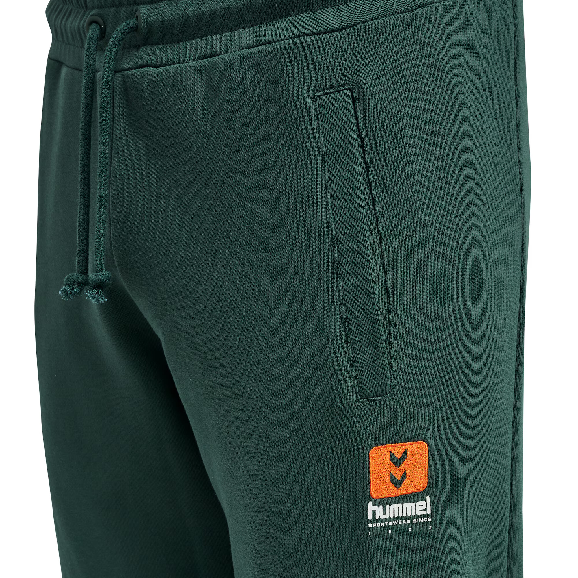 Hummel Pantaloni sport 'Graham' verde închis / portocaliu / alb - Pled.ro