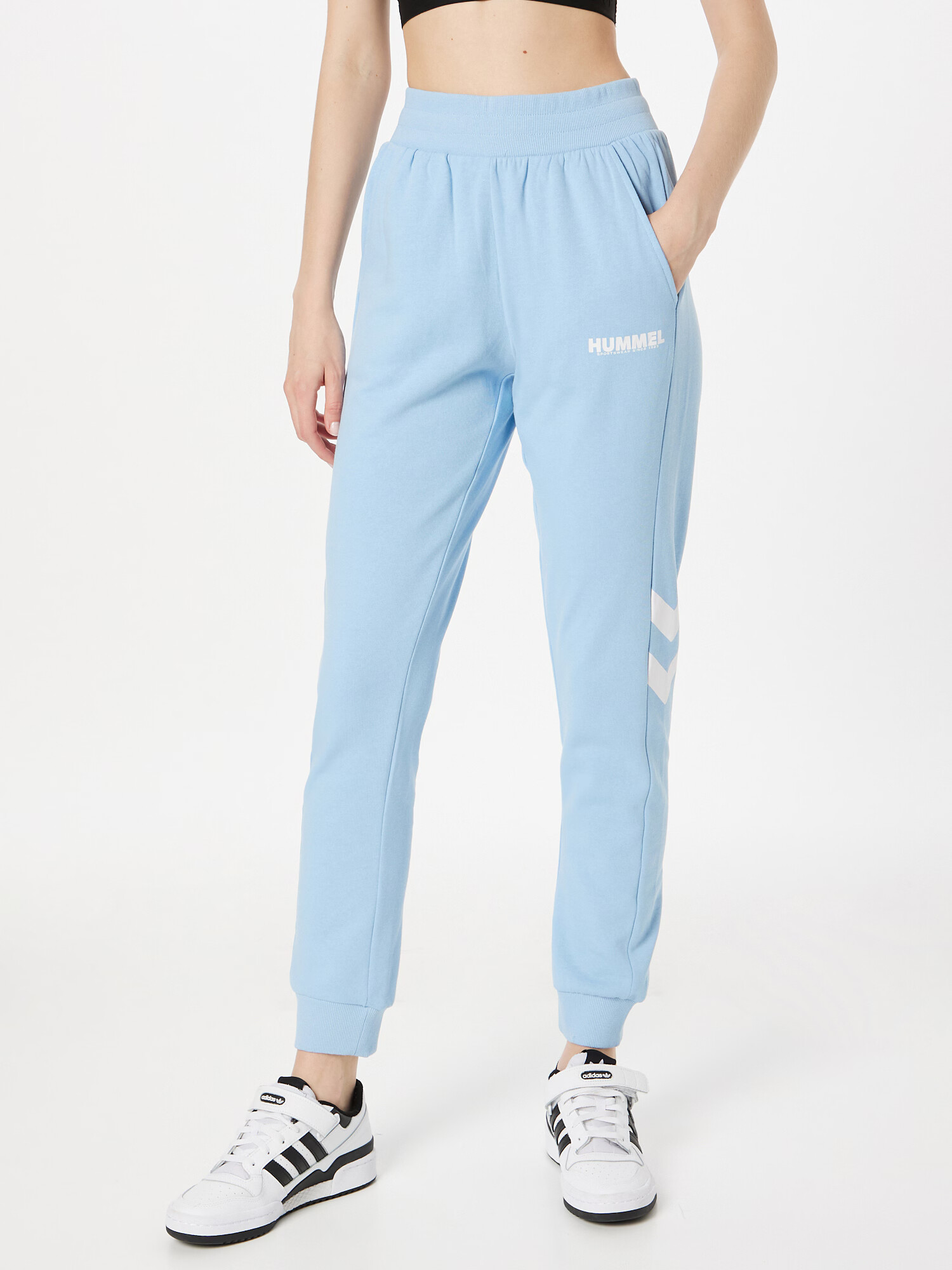 Hummel Pantaloni sport 'Legacy' albastru deschis / alb - Pled.ro