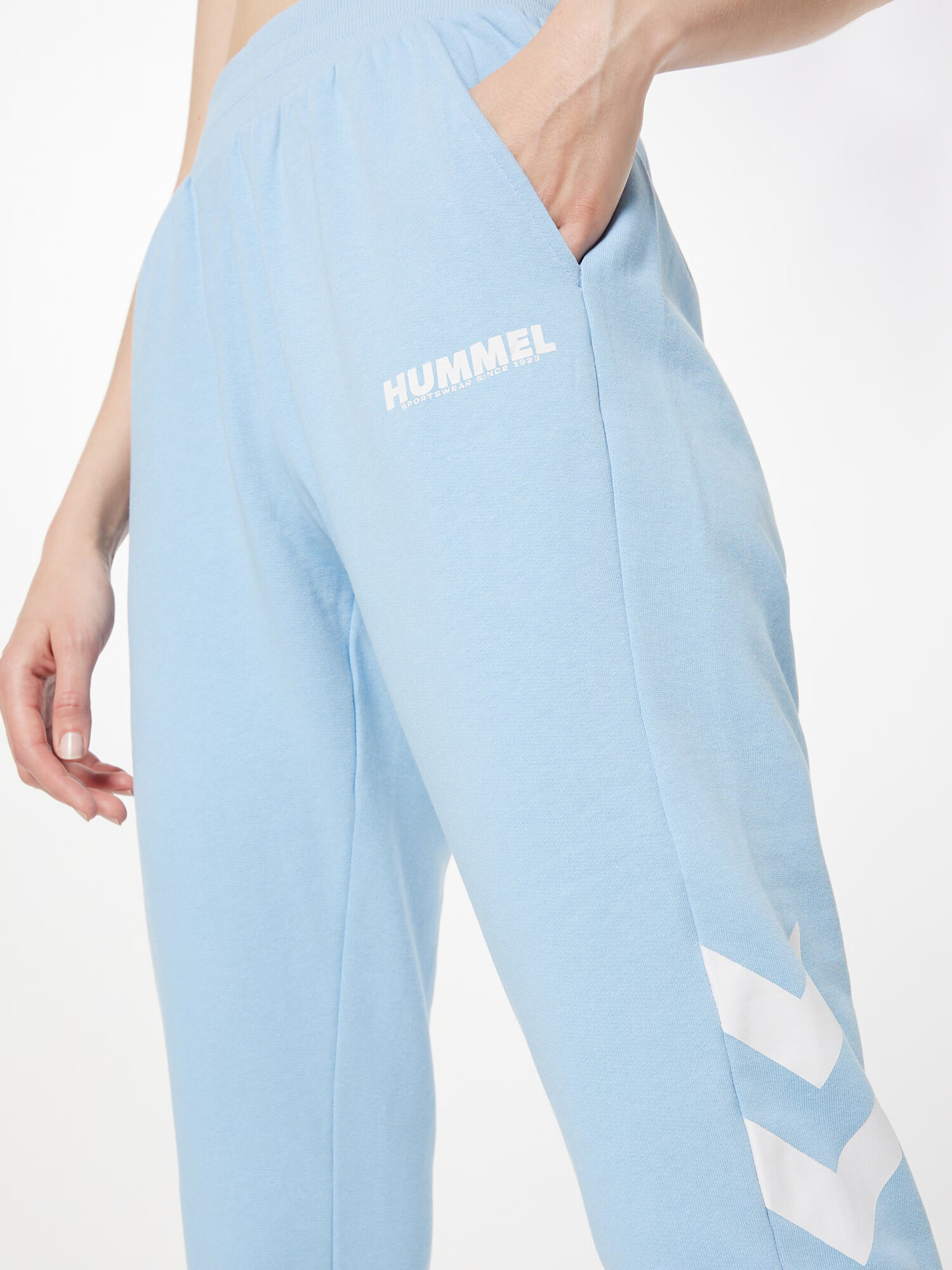 Hummel Pantaloni sport 'Legacy' albastru deschis / alb - Pled.ro