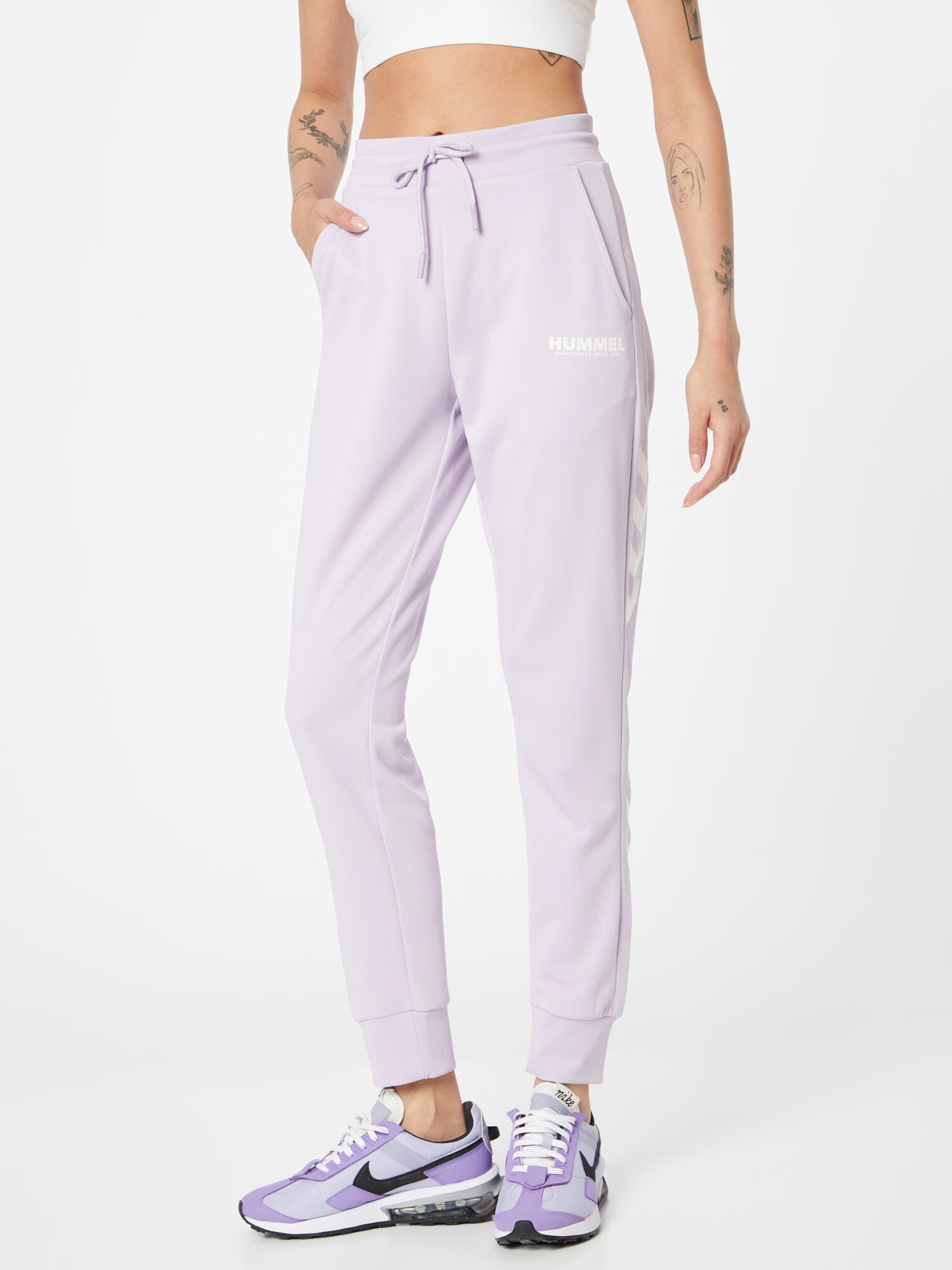 Hummel Pantaloni sport 'LEGACY' mov deschis / alb - Pled.ro