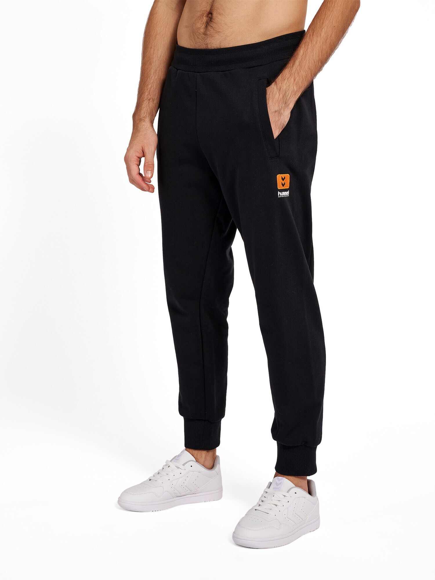 Hummel Pantaloni sport 'Liam' gri deschis / portocaliu / negru - Pled.ro