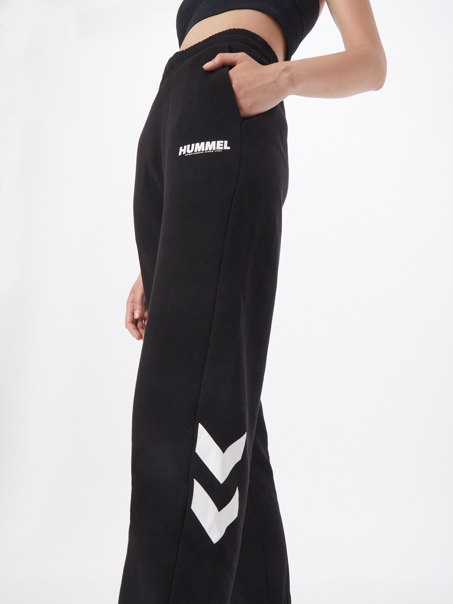 Hummel Pantaloni sport negru / alb - Pled.ro