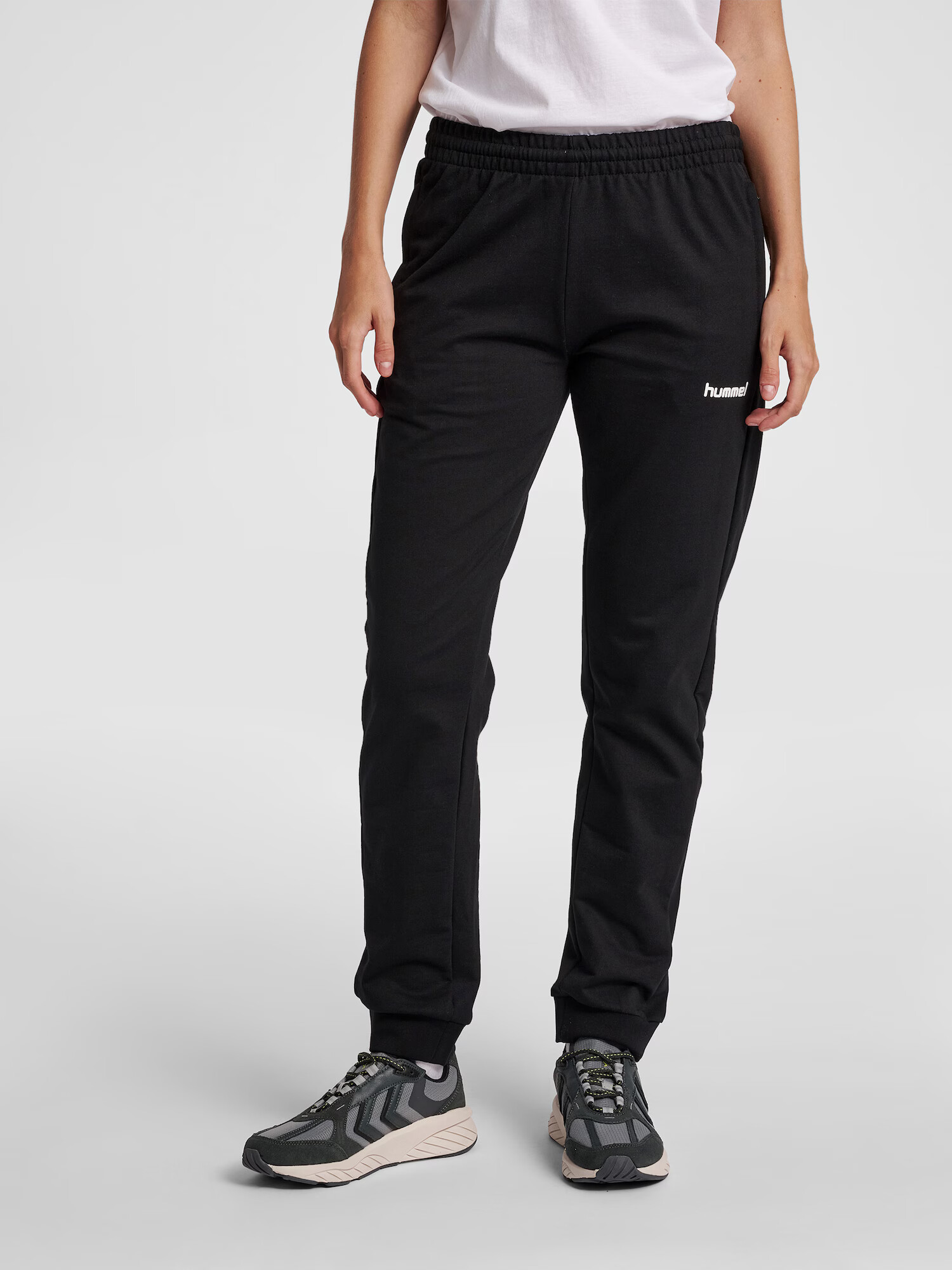 Hummel Pantaloni sport negru / alb - Pled.ro