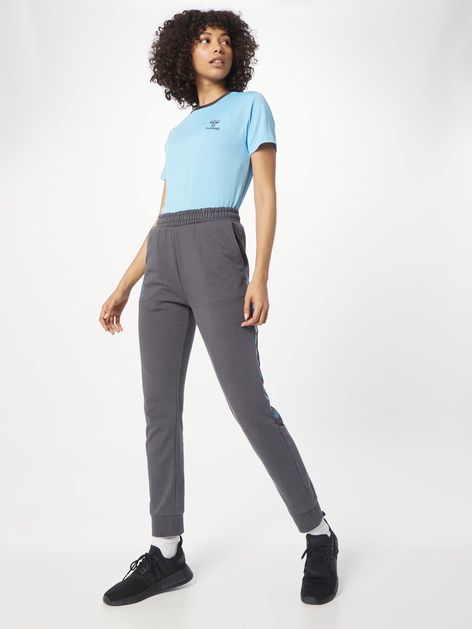 Hummel Pantaloni sport 'Staltic' albastru / gri metalic - Pled.ro