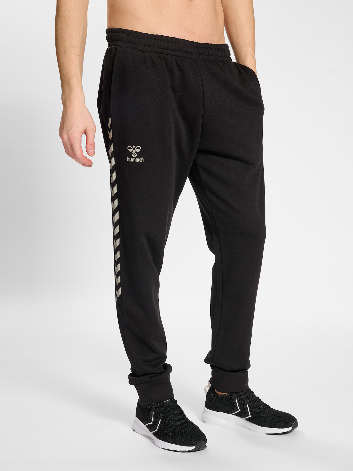 Hummel Pantaloni sport 'Staltic' negru / alb - Pled.ro