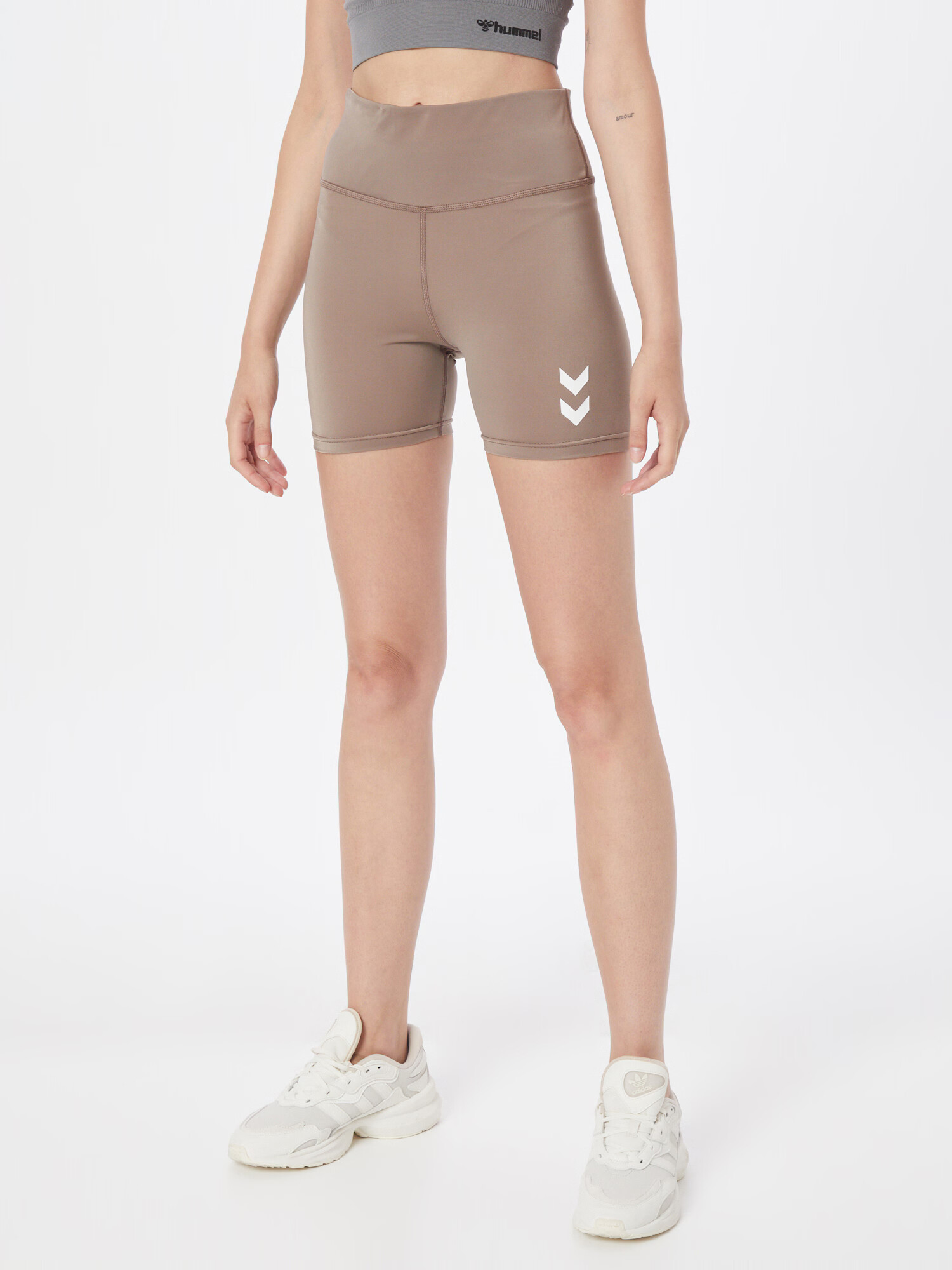 Hummel Pantaloni sport 'TOLA' maro deschis / alb - Pled.ro