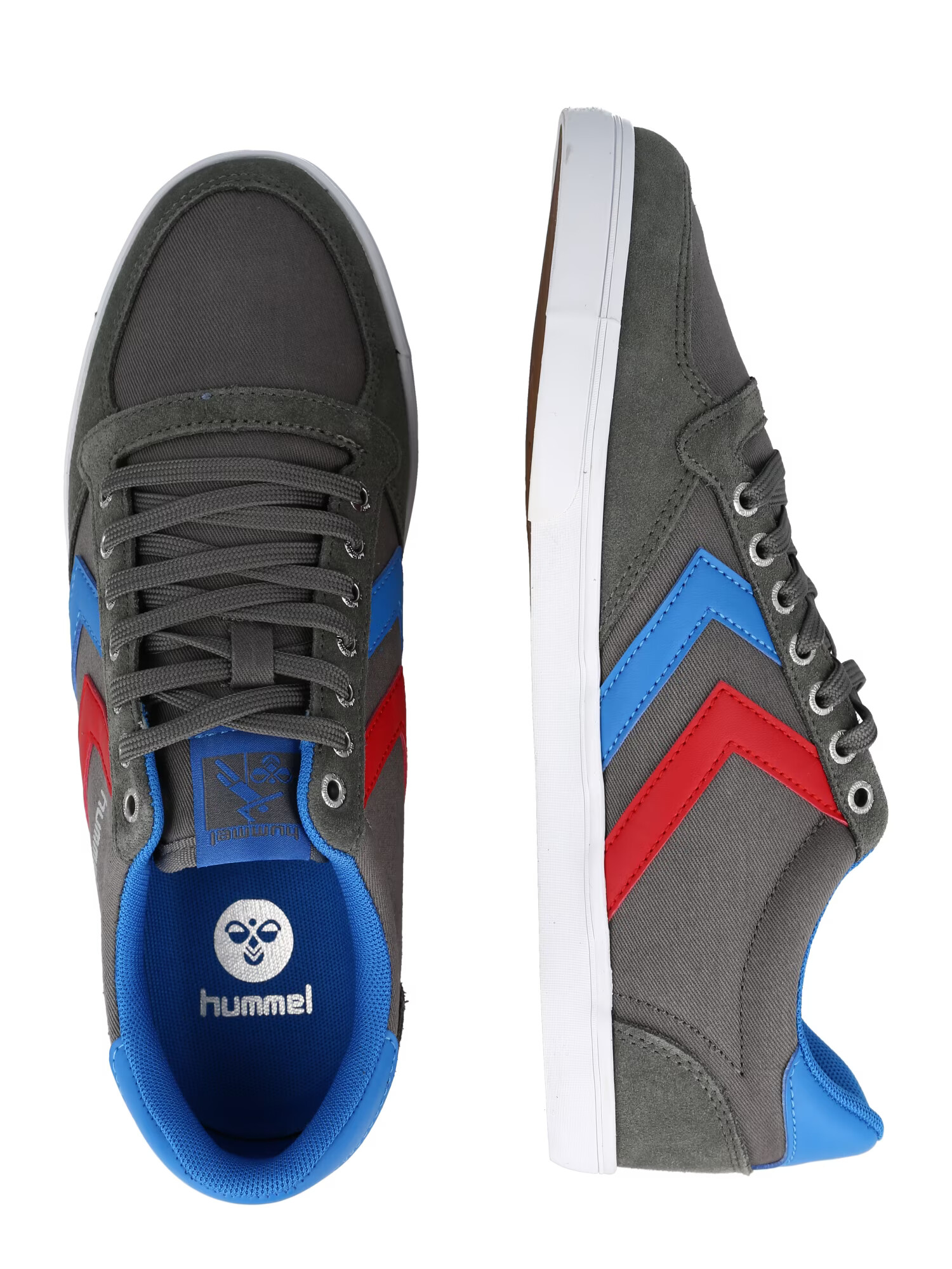 Hummel Sneaker low 'Slimmer Stadil' albastru / gri argintiu / gri închis / roșu - Pled.ro