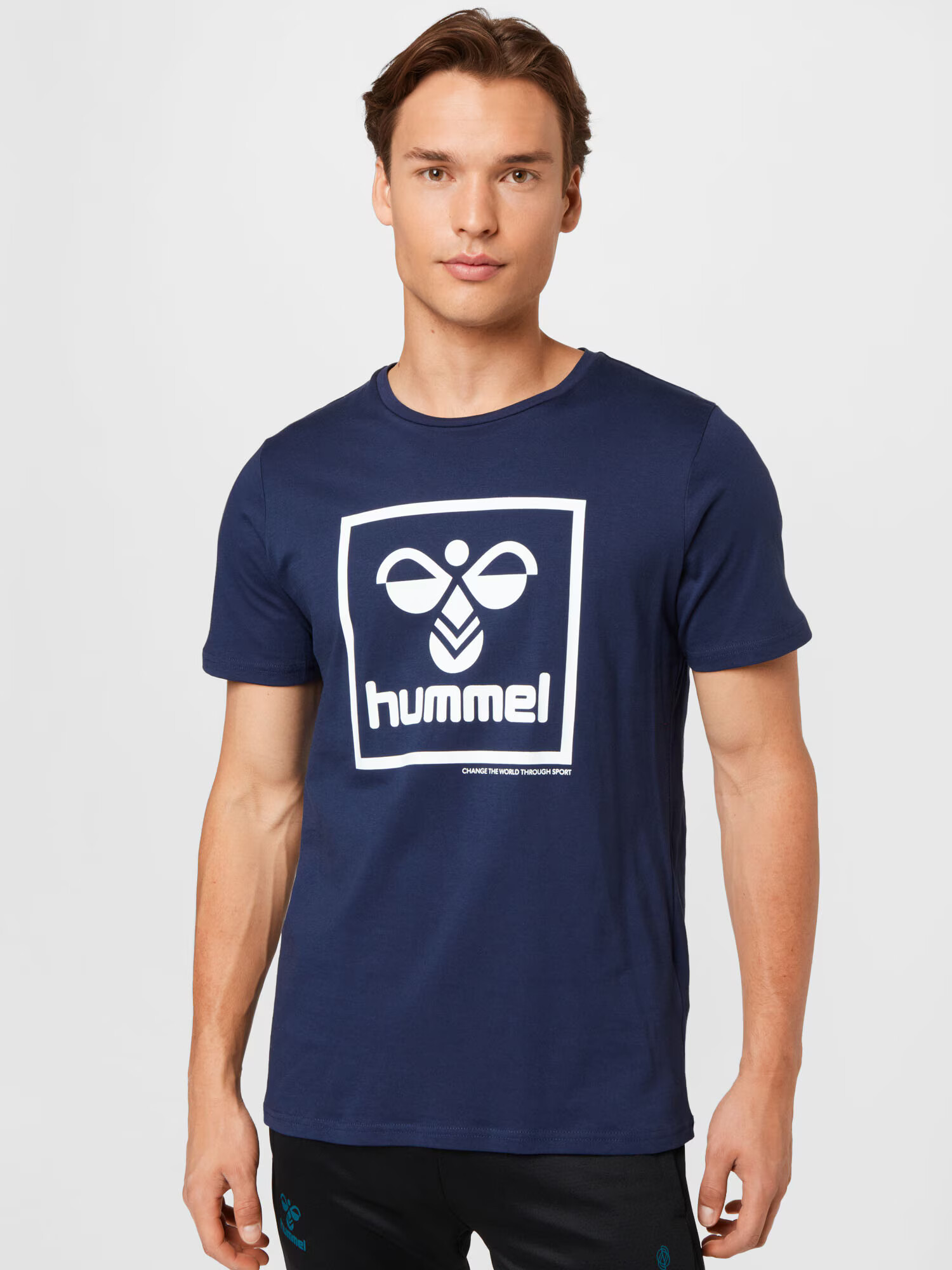 Hummel Tricou albastru marin / alb - Pled.ro