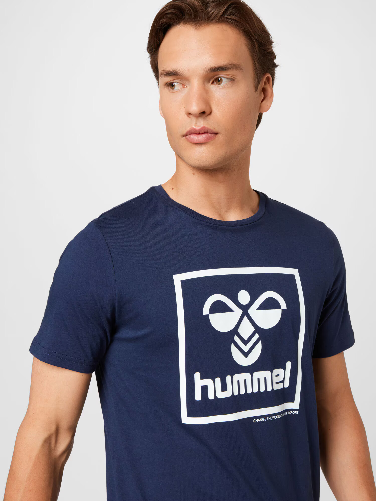 Hummel Tricou albastru marin / alb - Pled.ro