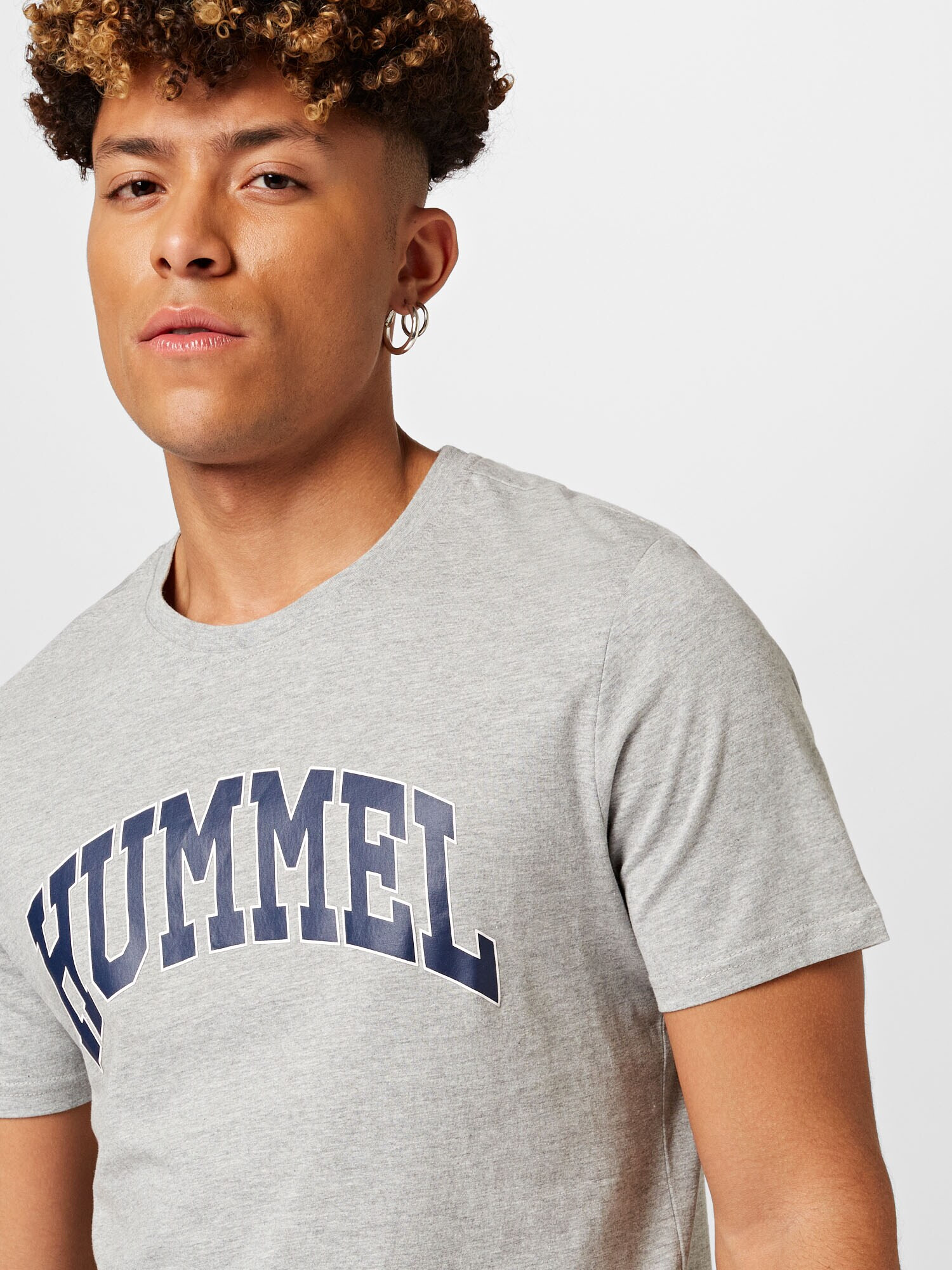 Hummel Tricou 'BILL' bleumarin / gri amestecat / alb - Pled.ro