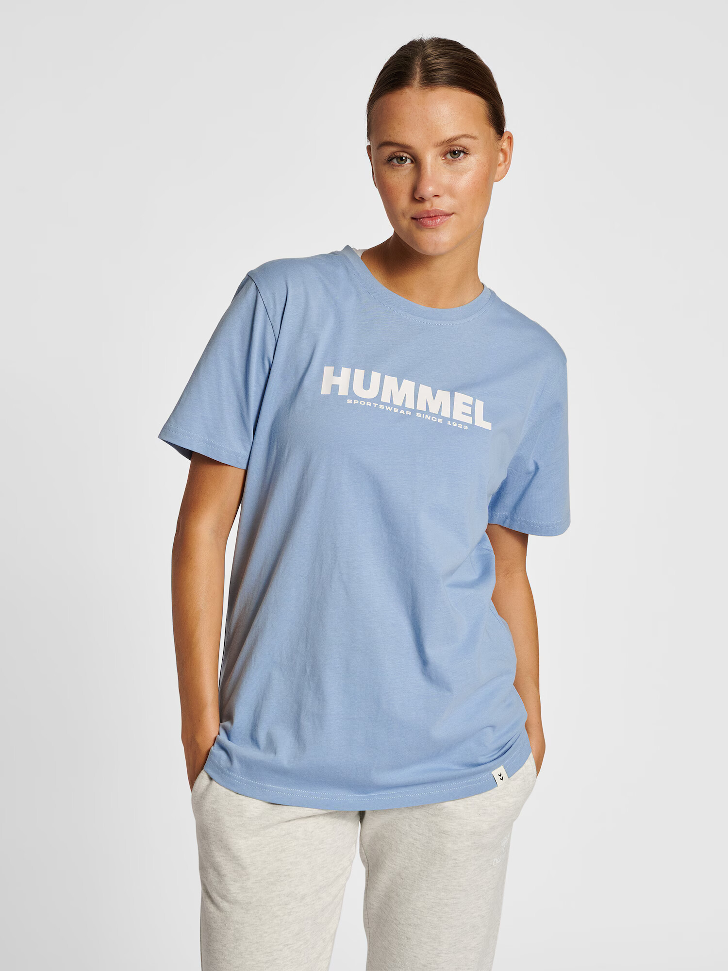 Hummel Tricou funcțional albastru porumbel / alb - Pled.ro