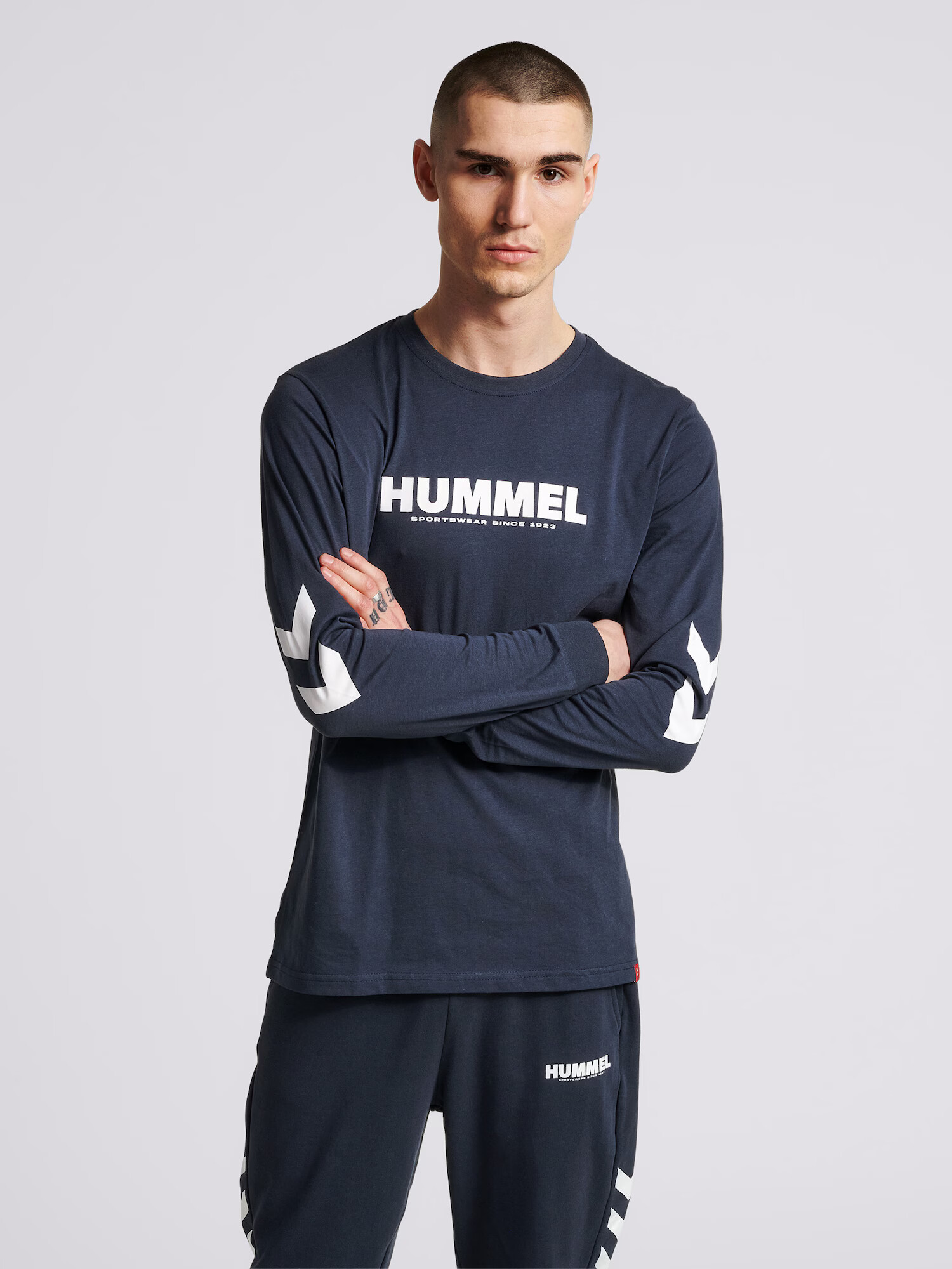 Hummel Tricou funcțional 'Legacy' albastru porumbel / alb - Pled.ro