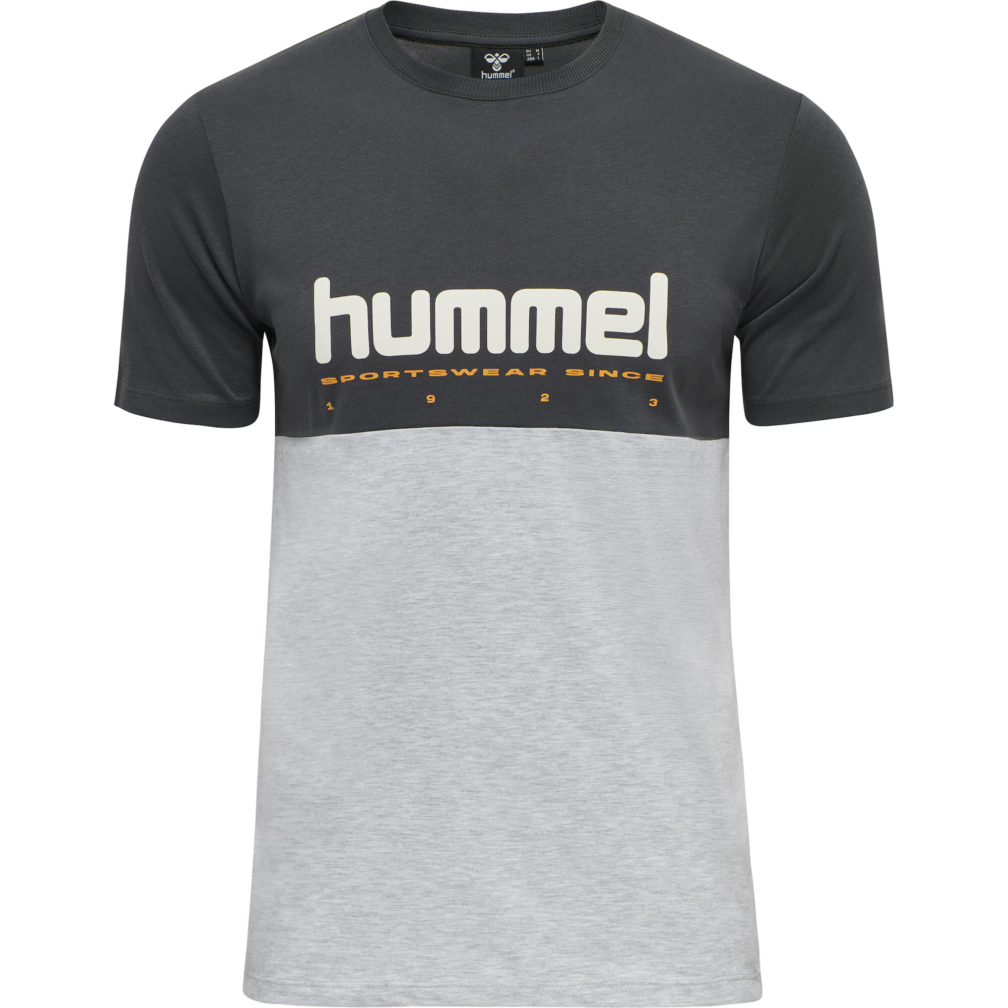 Hummel Tricou funcțional 'Manfred' gri metalic / gri amestecat / portocaliu / alb - Pled.ro