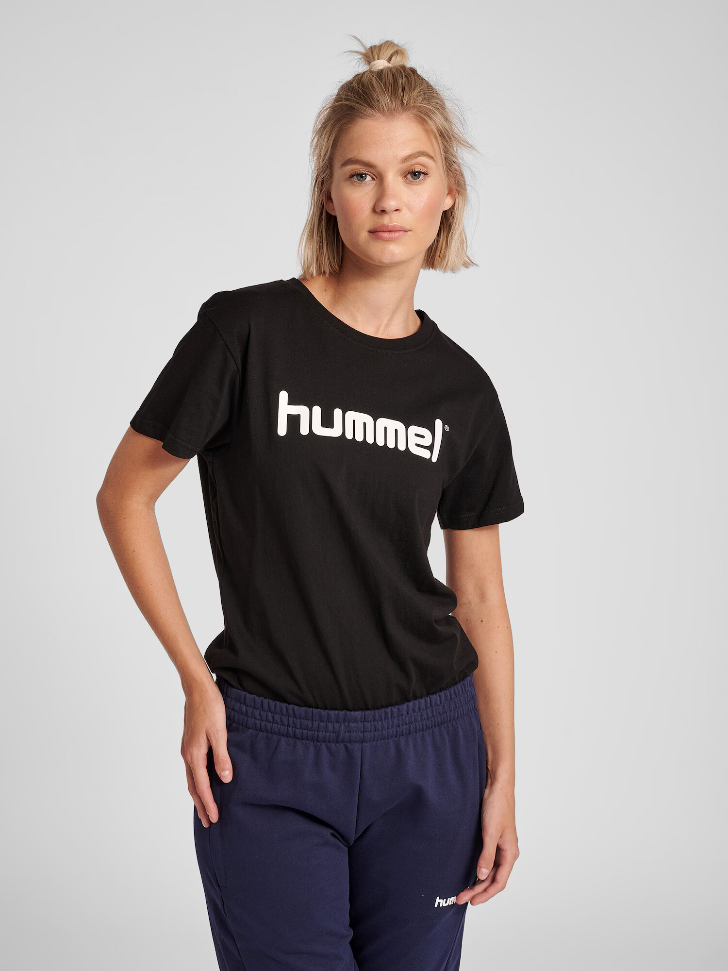 Hummel Tricou negru / alb - Pled.ro