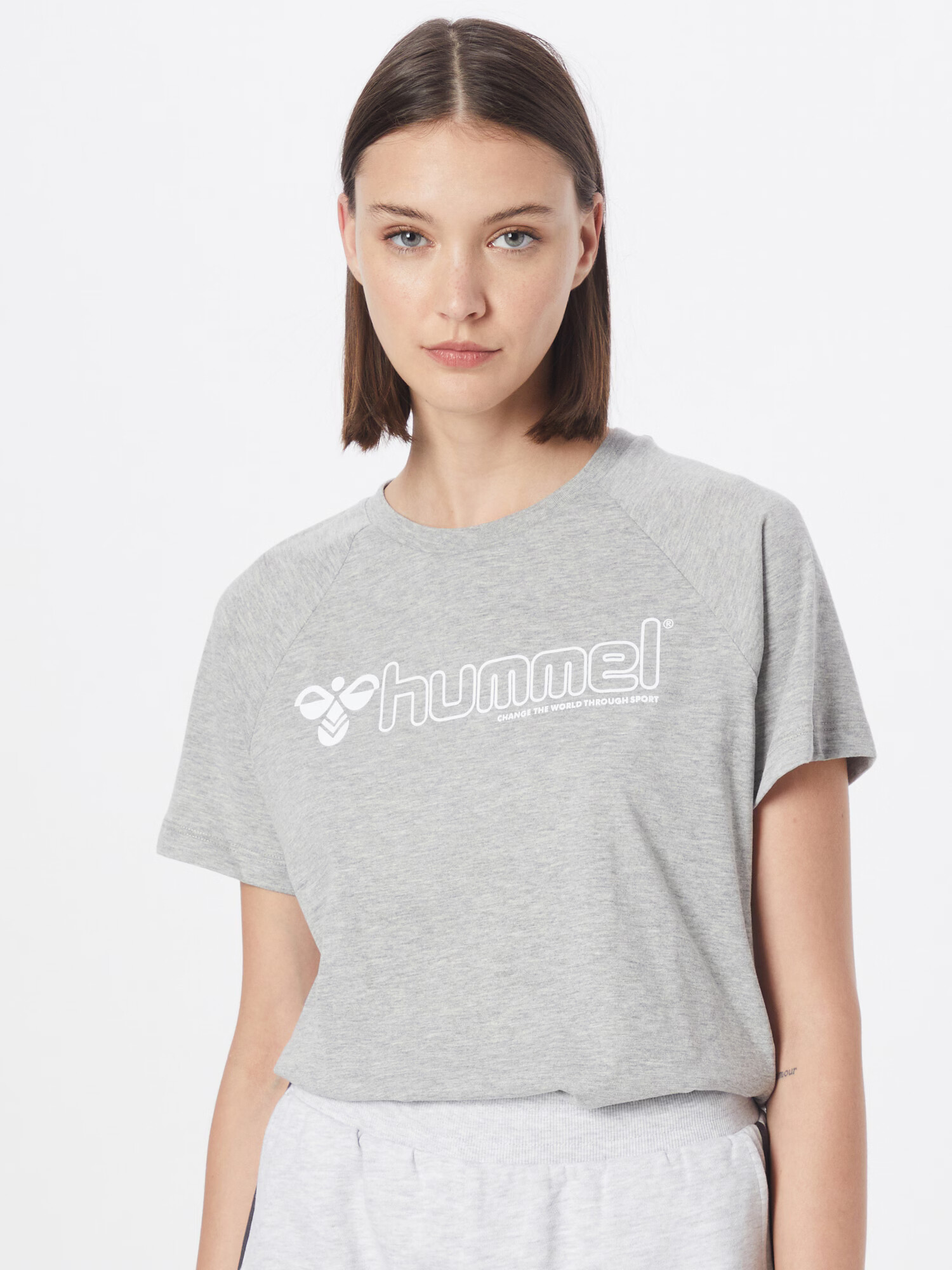 Hummel Tricou funcțional 'Noni 2.0' gri / alb - Pled.ro