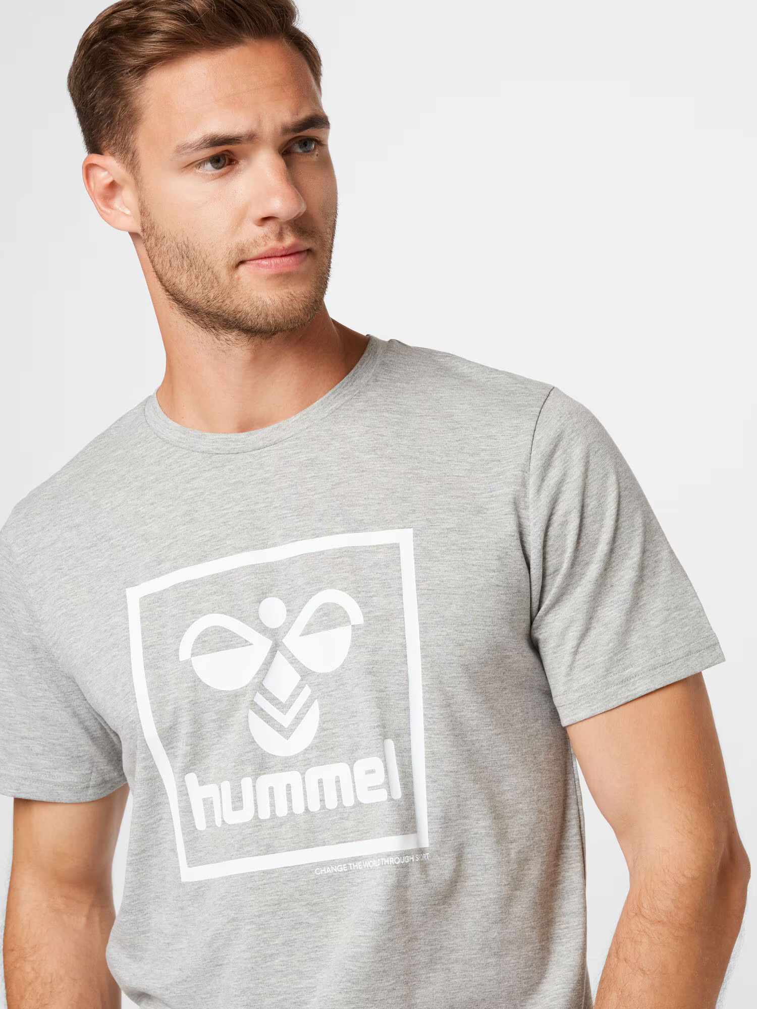 Hummel Tricou gri amestecat / negru / alb - Pled.ro