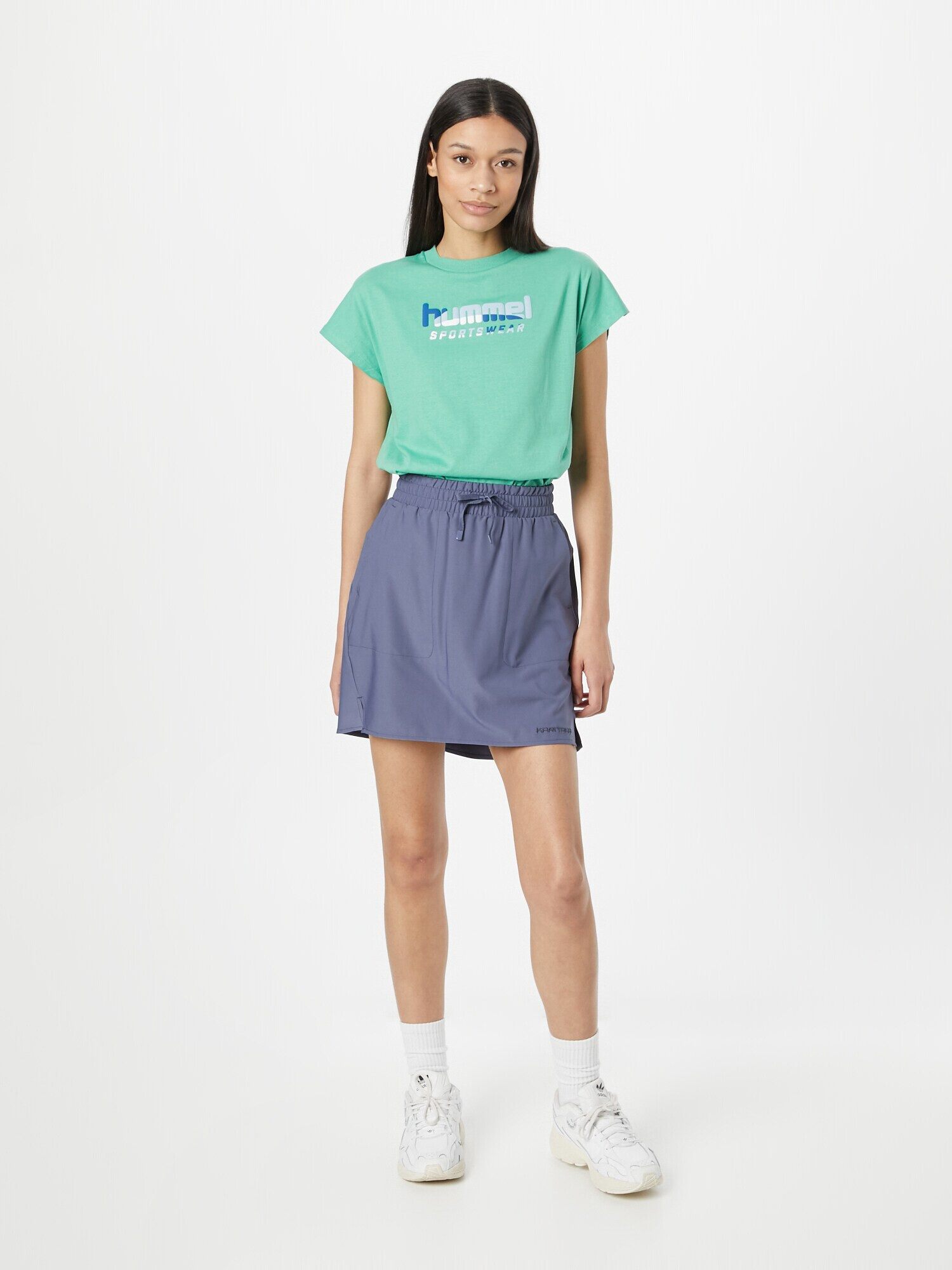 Hummel Tricou 'Jasira' albastru / verde neon / alb - Pled.ro