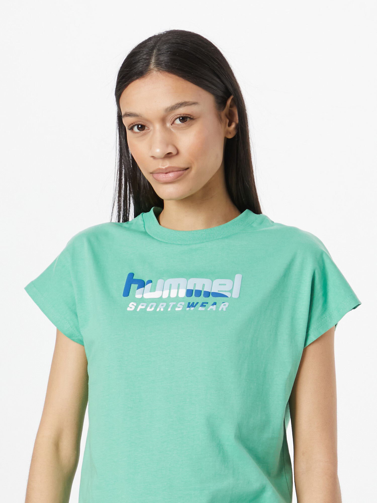 Hummel Tricou 'Jasira' albastru / verde neon / alb - Pled.ro