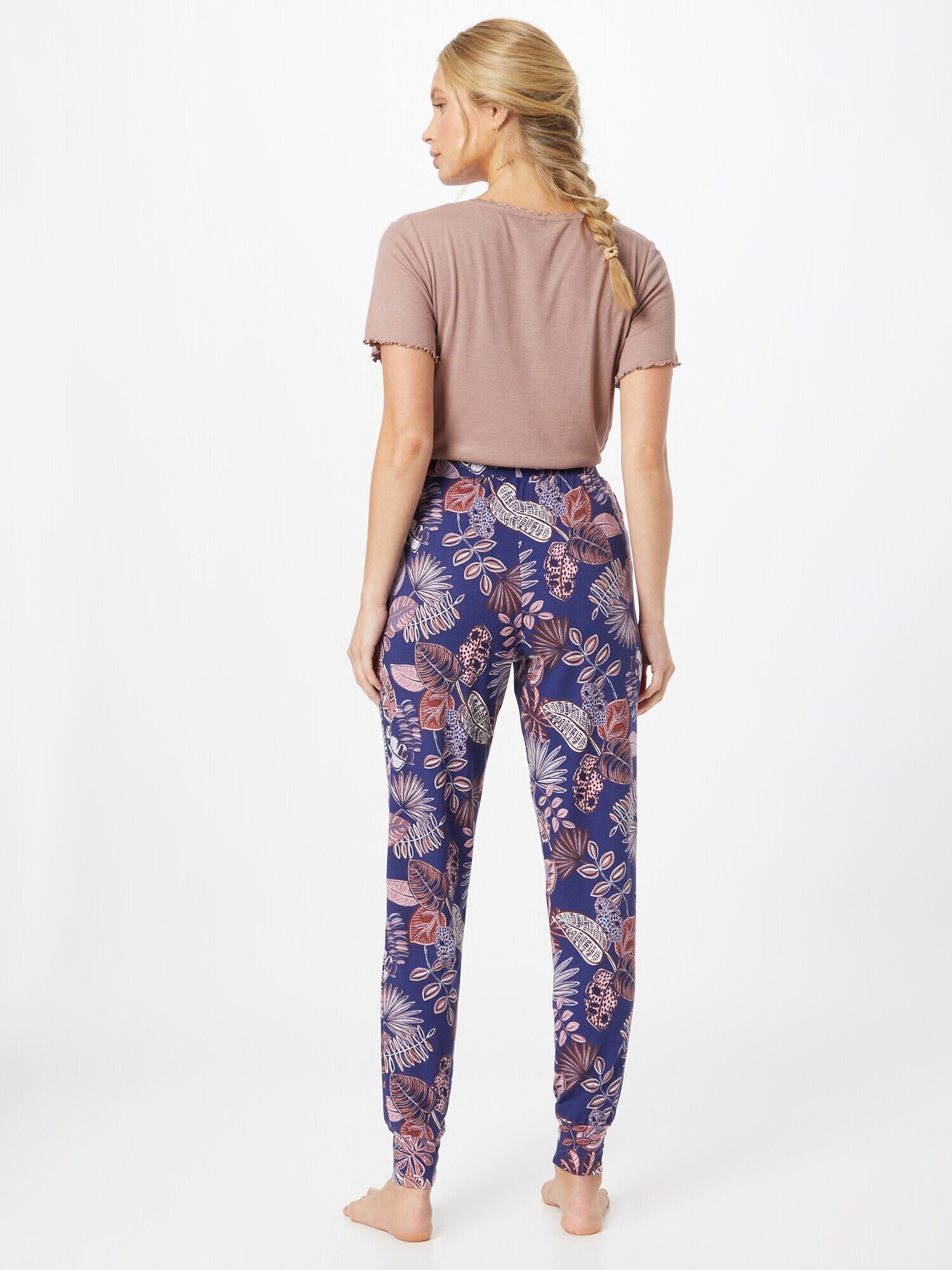 Hunkemöller Pantaloni de pijama 'Funky Jungle' albastru cobalt / albastru deschis / roz / roșu carmin - Pled.ro