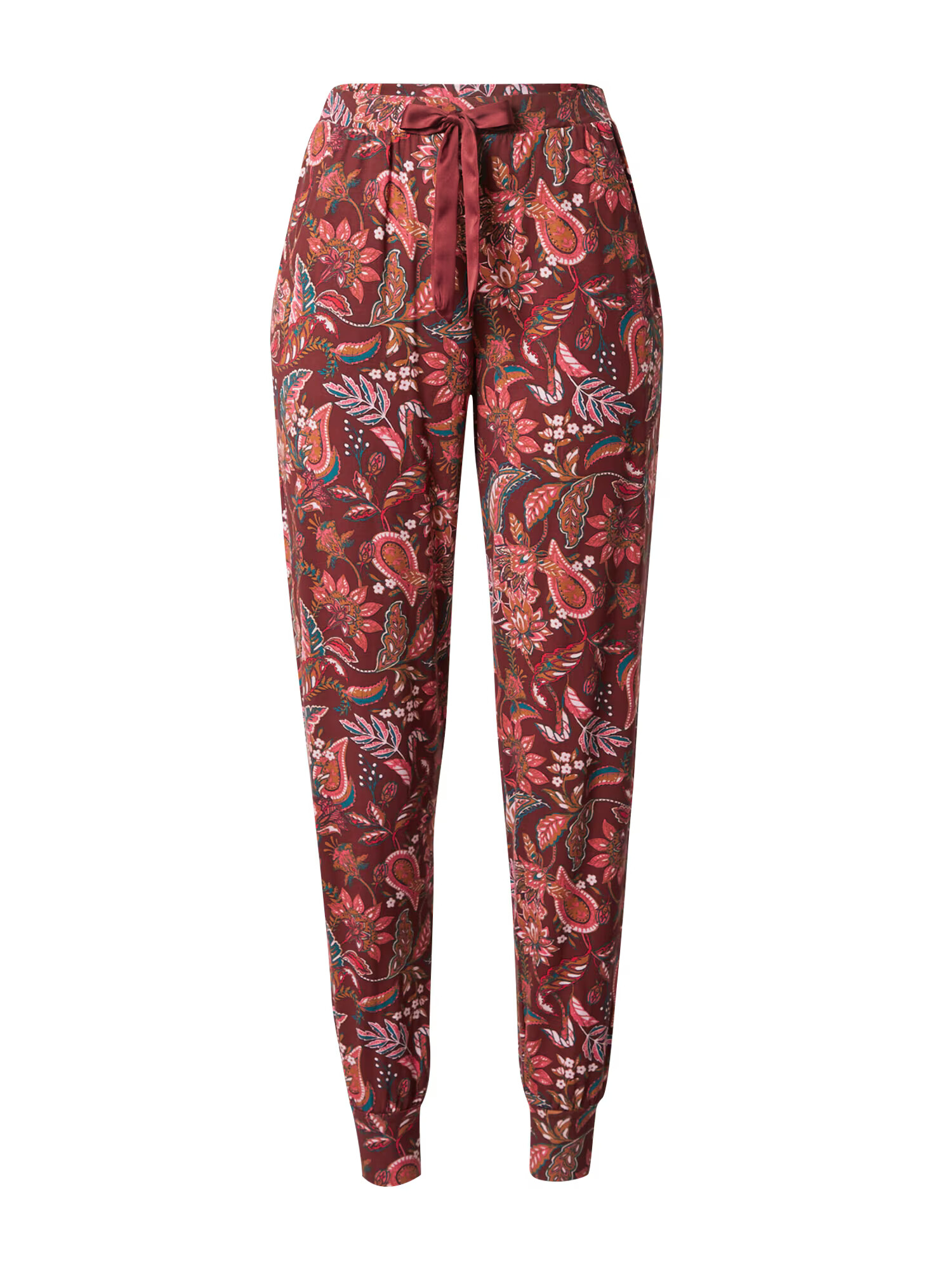 Hunkemöller Pantaloni de pijama maro caramel / verde petrol / roșu burgundy / alb - Pled.ro