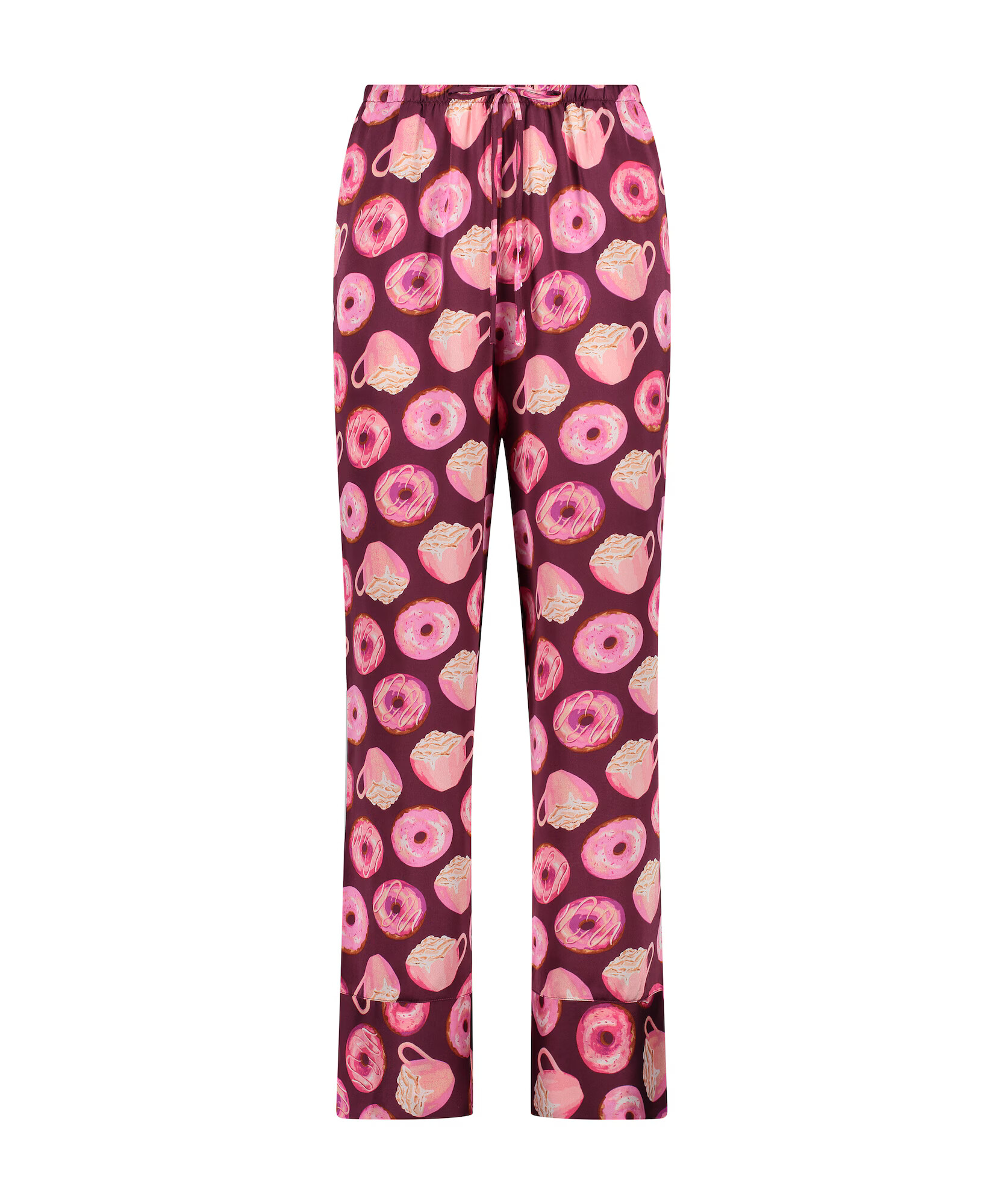 Hunkemöller Pantaloni de pijama nisipiu / roz pal / roșu-violet - Pled.ro