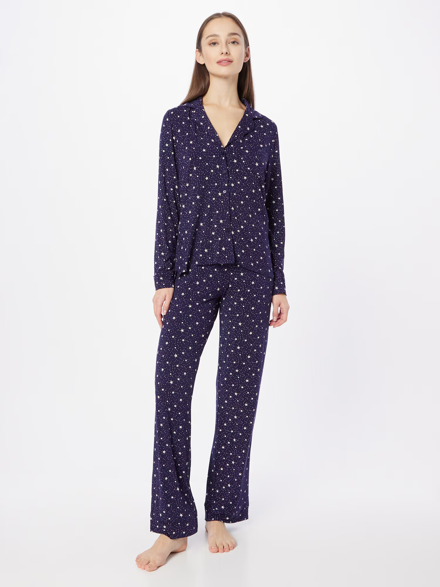 Hunkemöller Pijama bleumarin / alb - Pled.ro