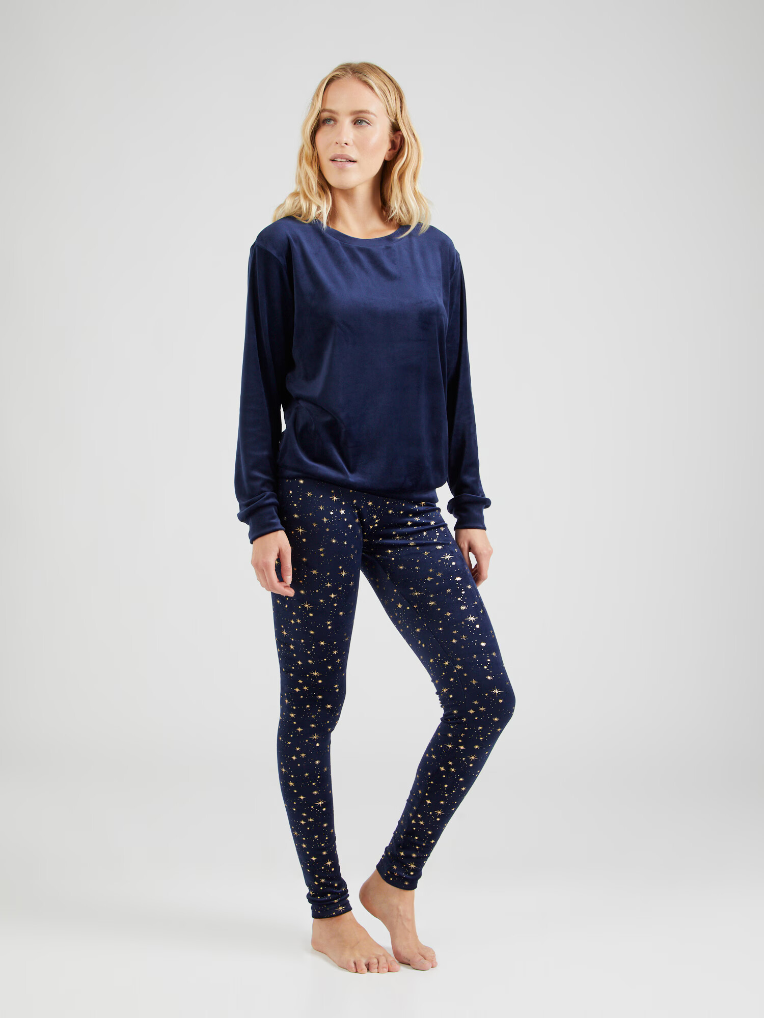 Hunkemöller Pijama bleumarin / auriu - Pled.ro