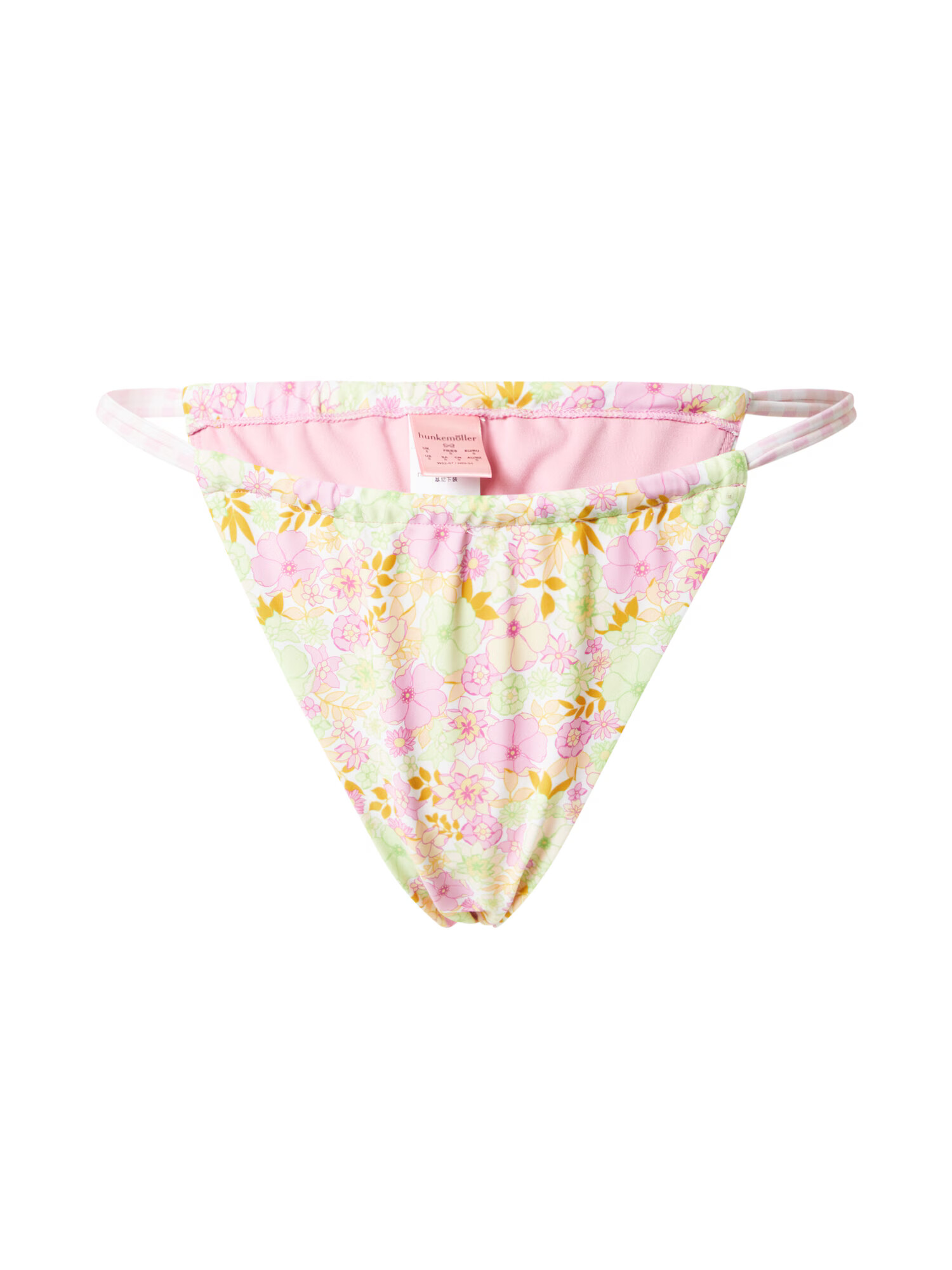 Hunkemöller Slip costum de baie 'Capri' galben muștar / verde deschis / mov lavandă / alb - Pled.ro