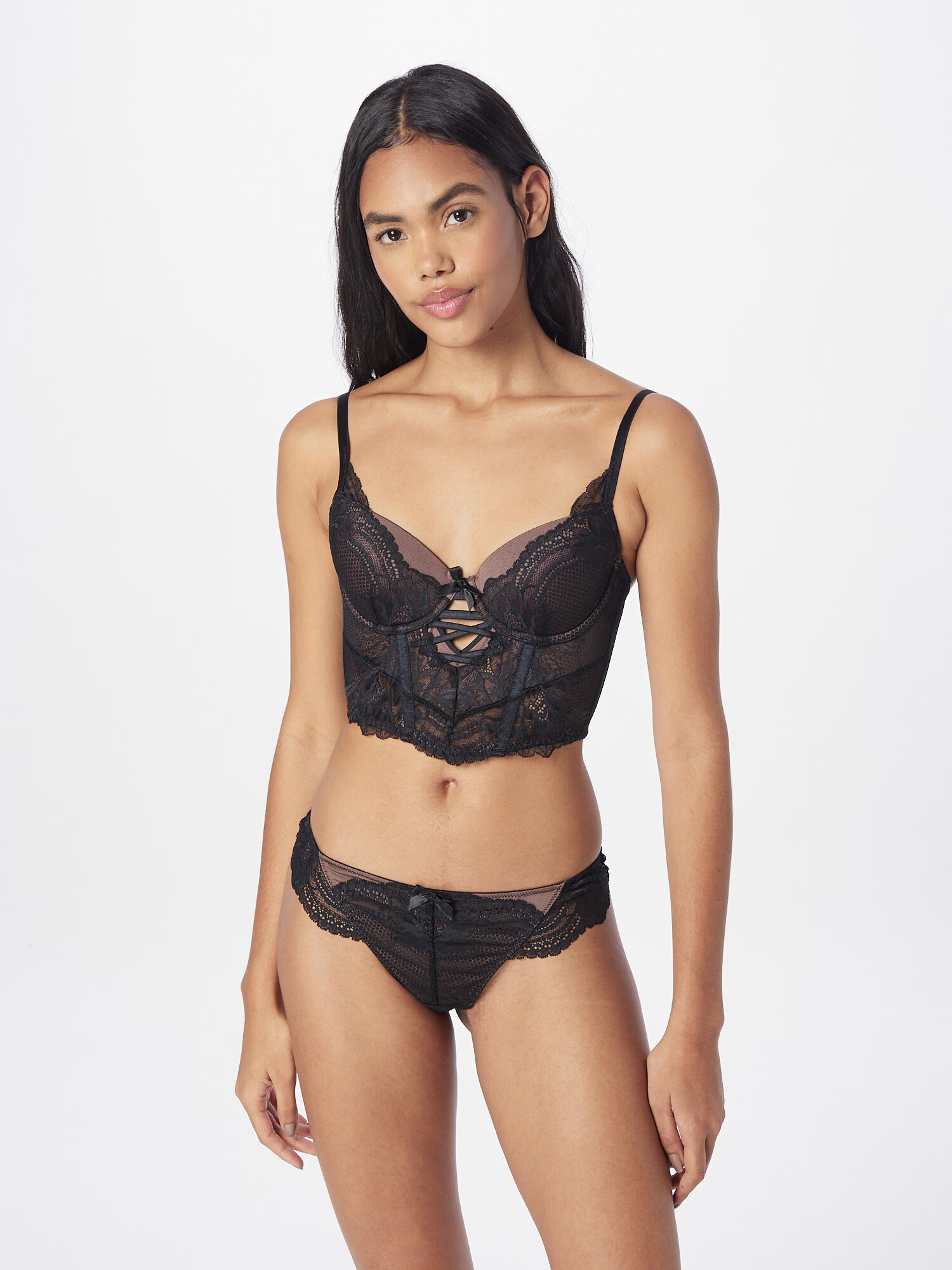 Hunkemöller Sutien 'Kimberley' maro deschis / negru - Pled.ro