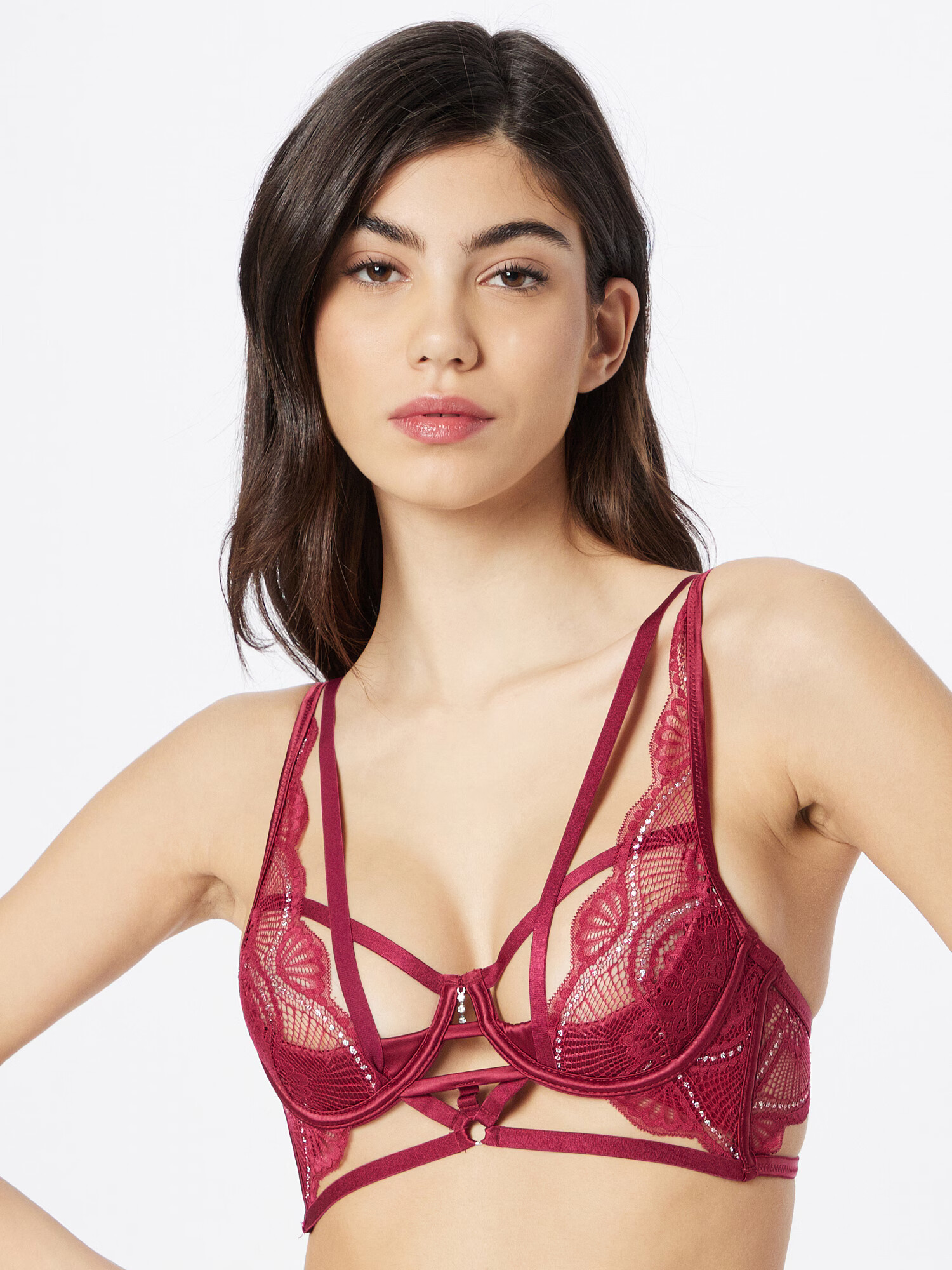 Hunkemöller Sutien 'Lyra' roșu bordeaux - Pled.ro