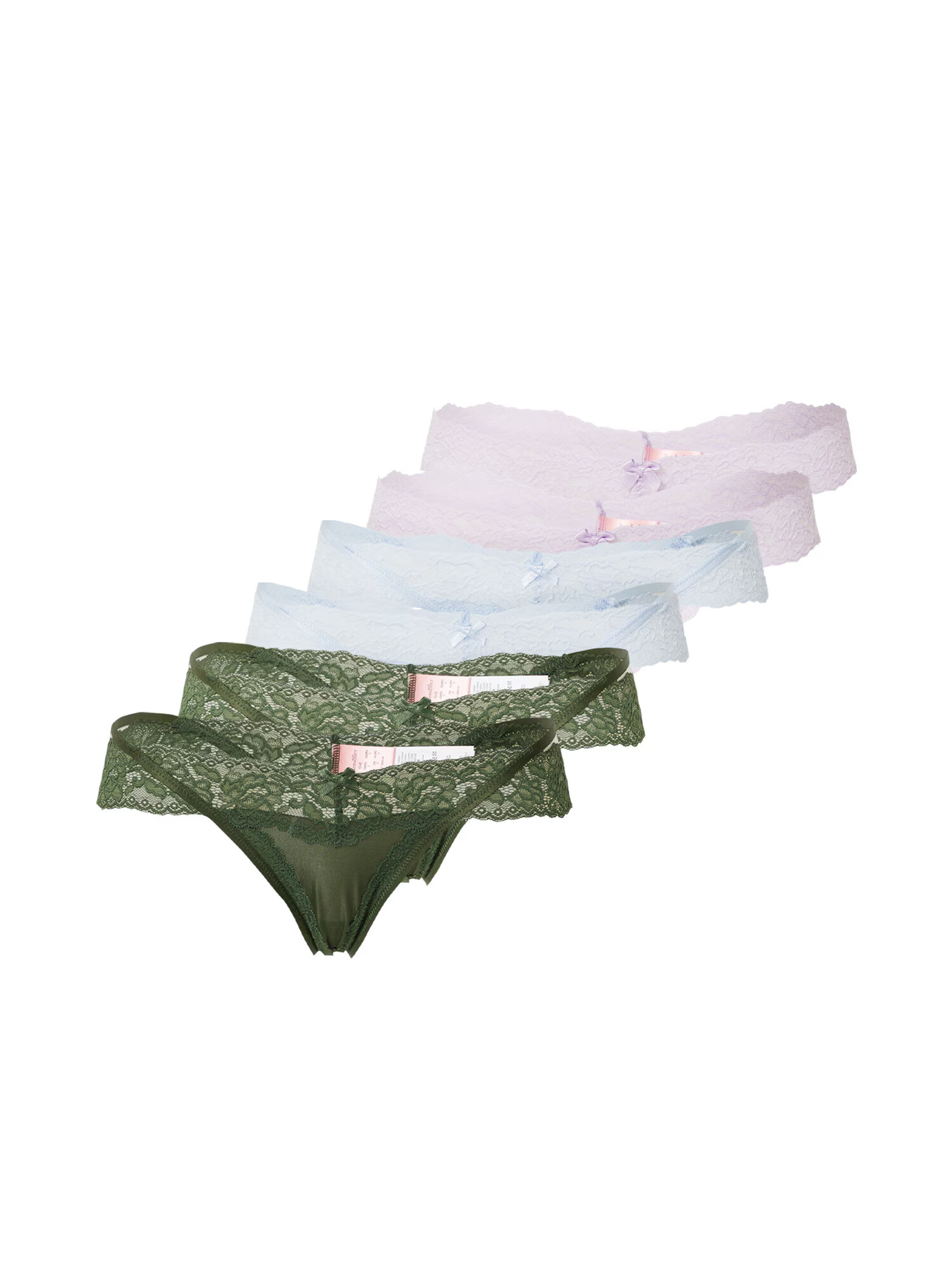 Hunkemöller Tanga albastru deschis / verde iarbă / roz - Pled.ro