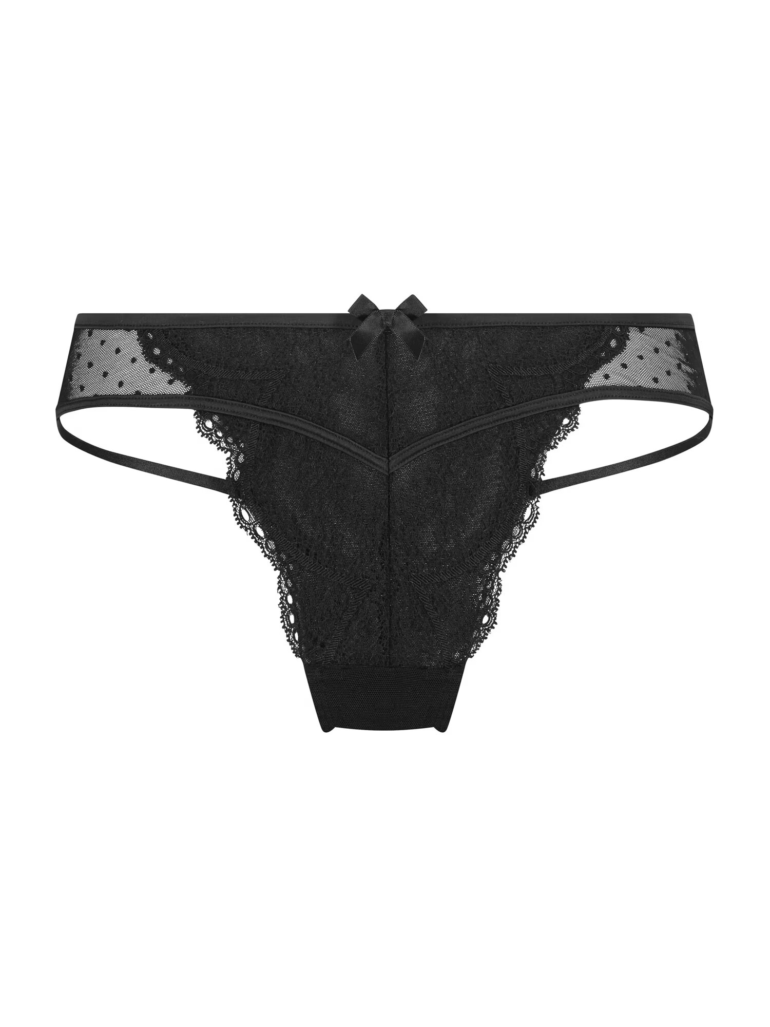 Hunkemöller Tanga 'Fleur' negru - Pled.ro