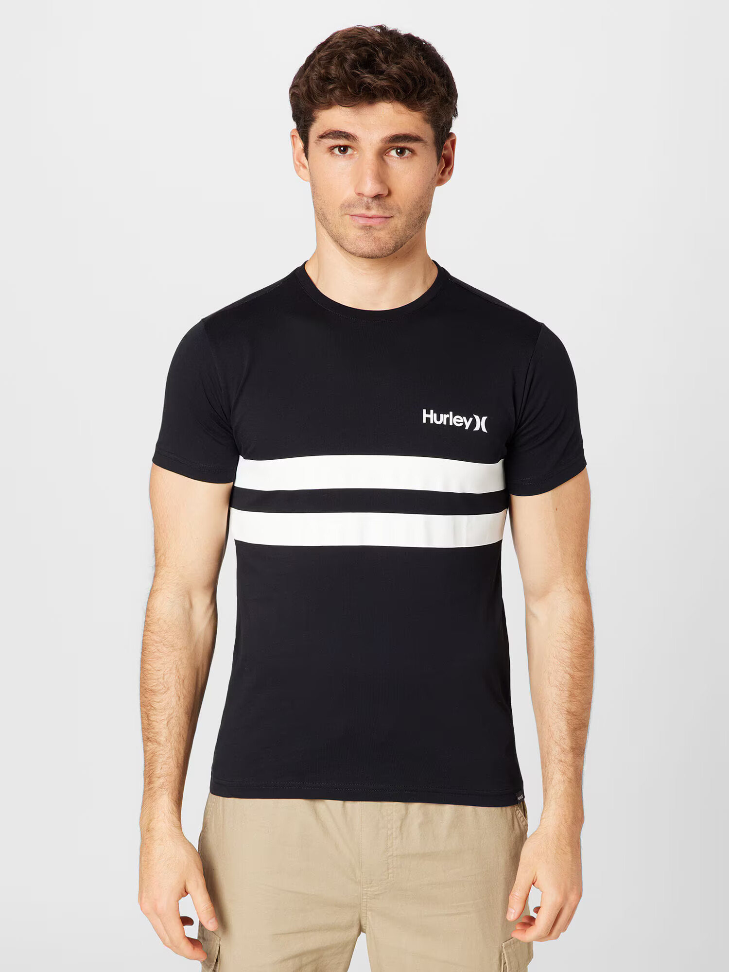 Hurley Tricou funcțional 'OCEANCARE' negru / alb - Pled.ro