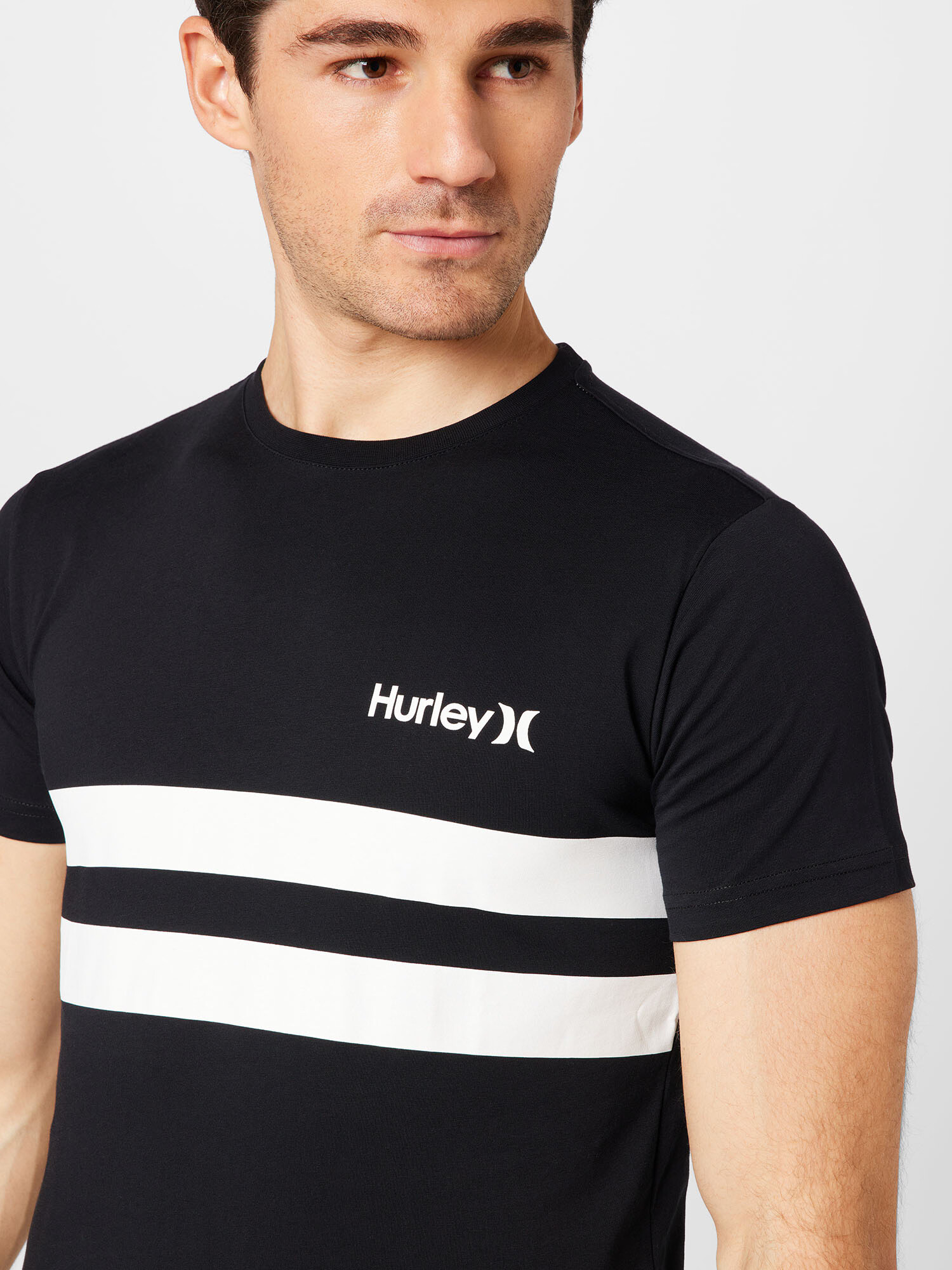 Hurley Tricou funcțional 'OCEANCARE' negru / alb - Pled.ro