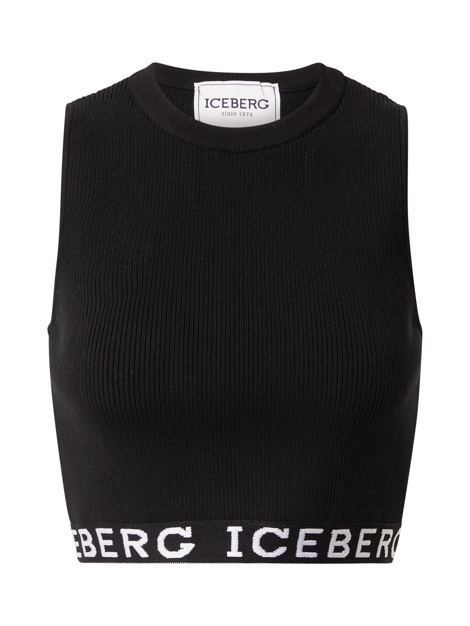 ICEBERG Top brodat 'MAGLIA' negru / alb - Pled.ro