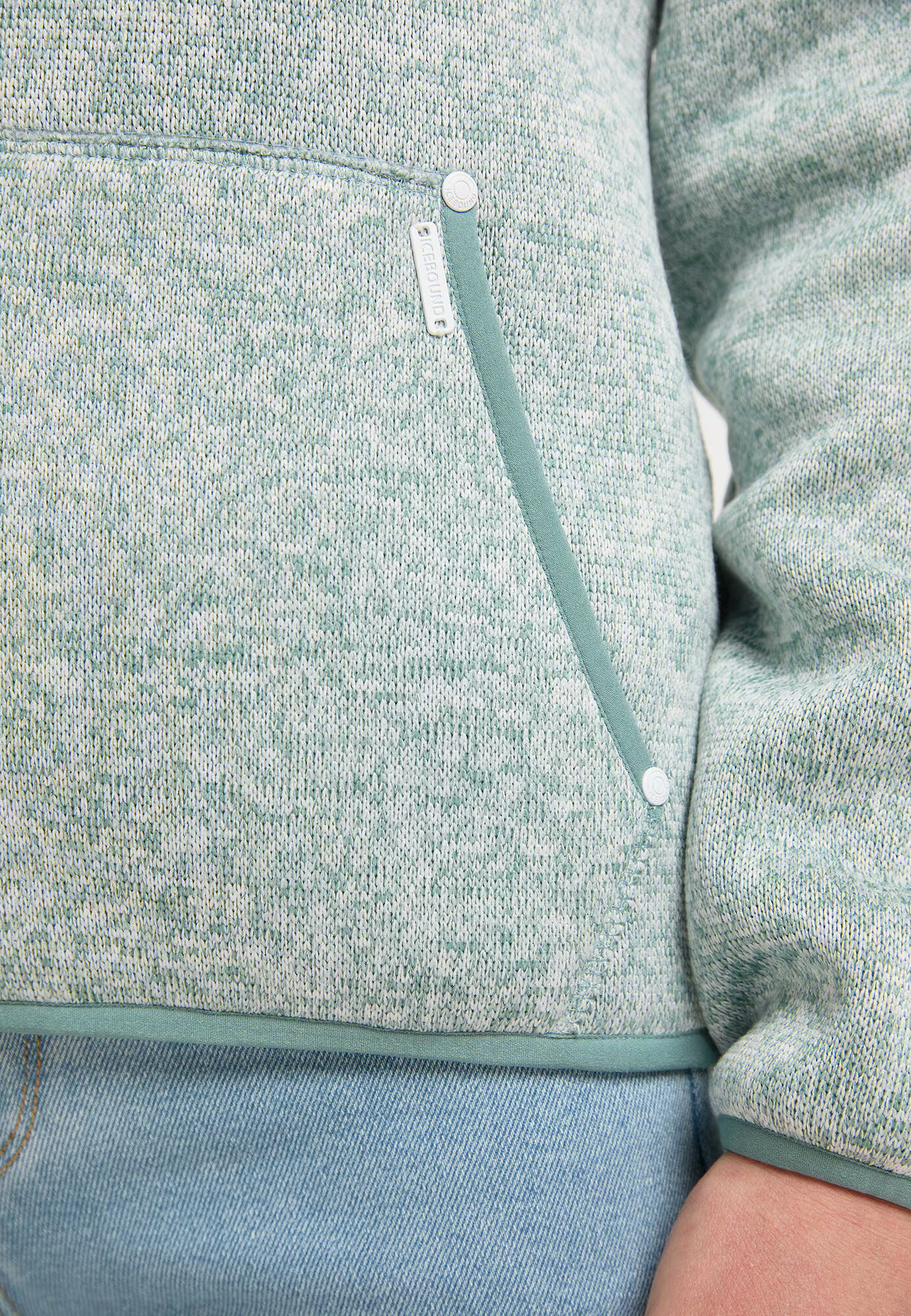 ICEBOUND Jachetă fleece verde smarald / alb - Pled.ro