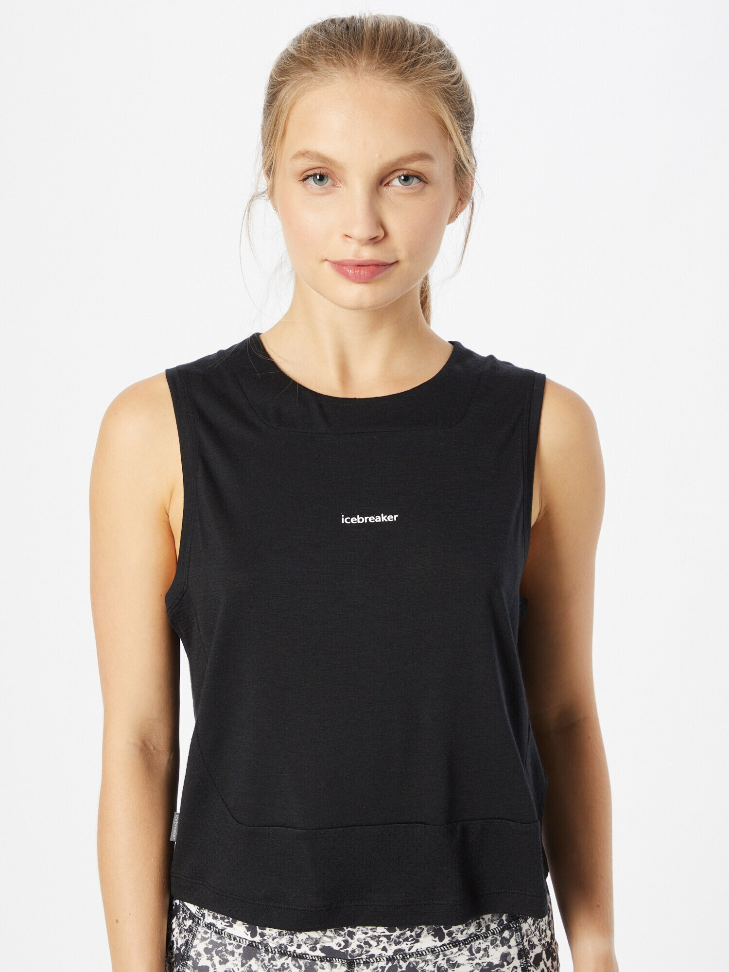 ICEBREAKER Sport top 'Meteroa' negru / alb - Pled.ro