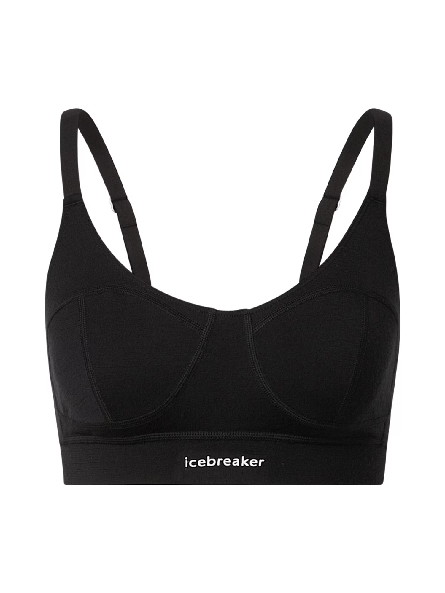 ICEBREAKER Sutien sport 'Queens' negru / alb - Pled.ro