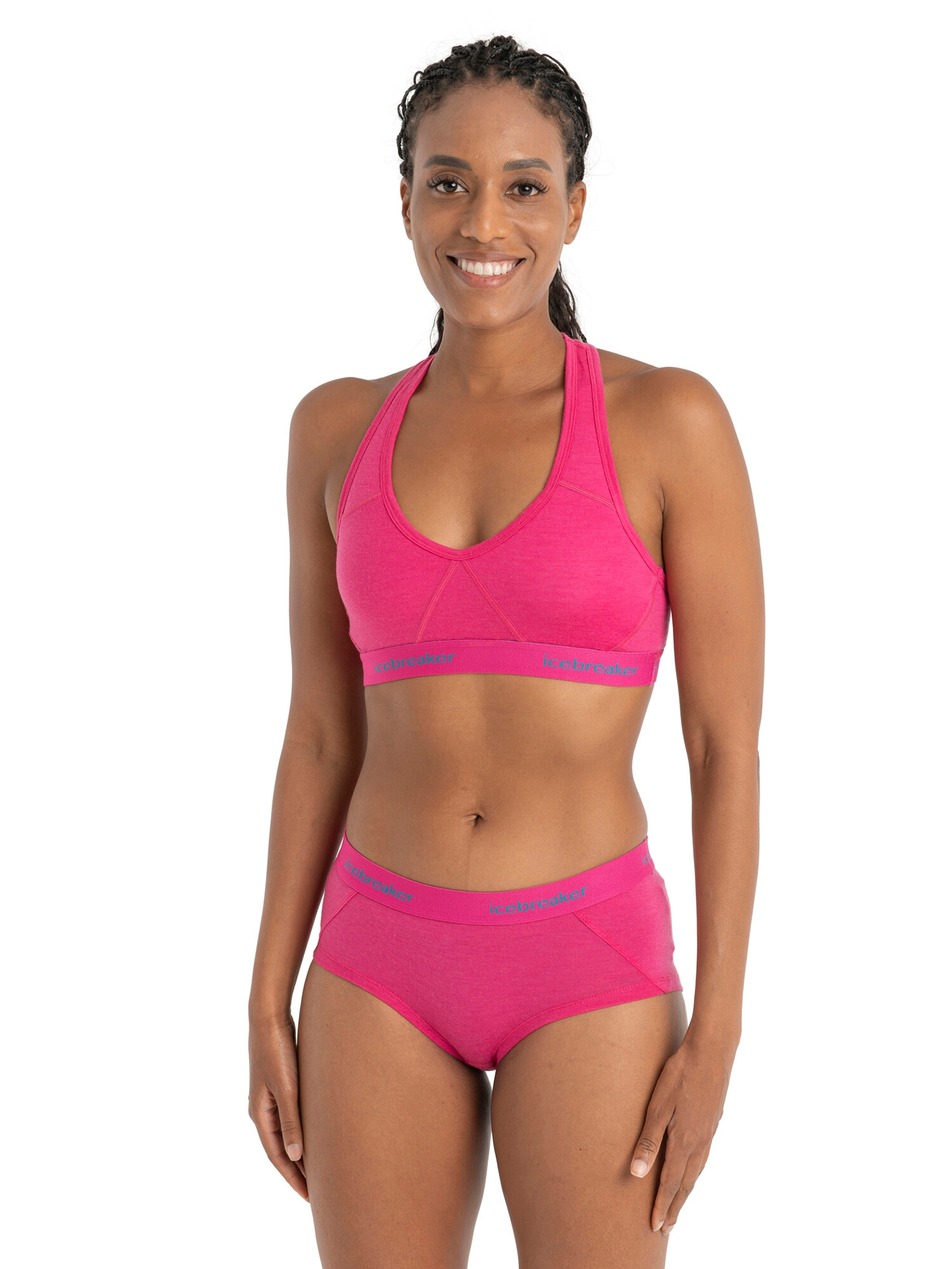 ICEBREAKER Sutien sport 'Sprite' albastru neon / roz - Pled.ro