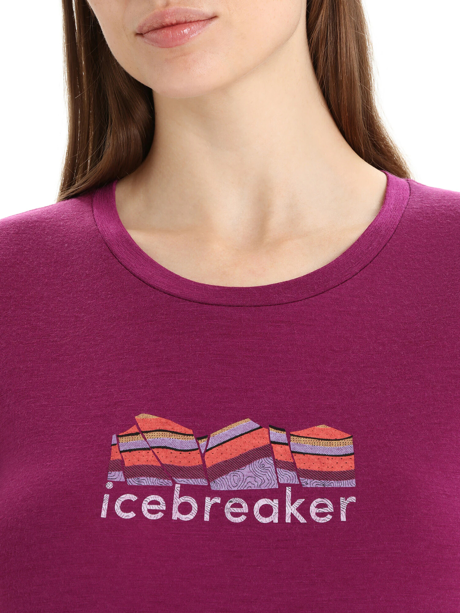 ICEBREAKER Tricou funcțional nisipiu / mov pastel / portocaliu / roșu-violet - Pled.ro