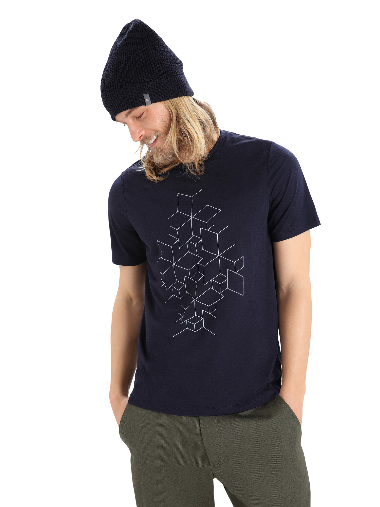 ICEBREAKER Tricou funcțional 'Tech Lite II Snowflake' albastru / alb - Pled.ro