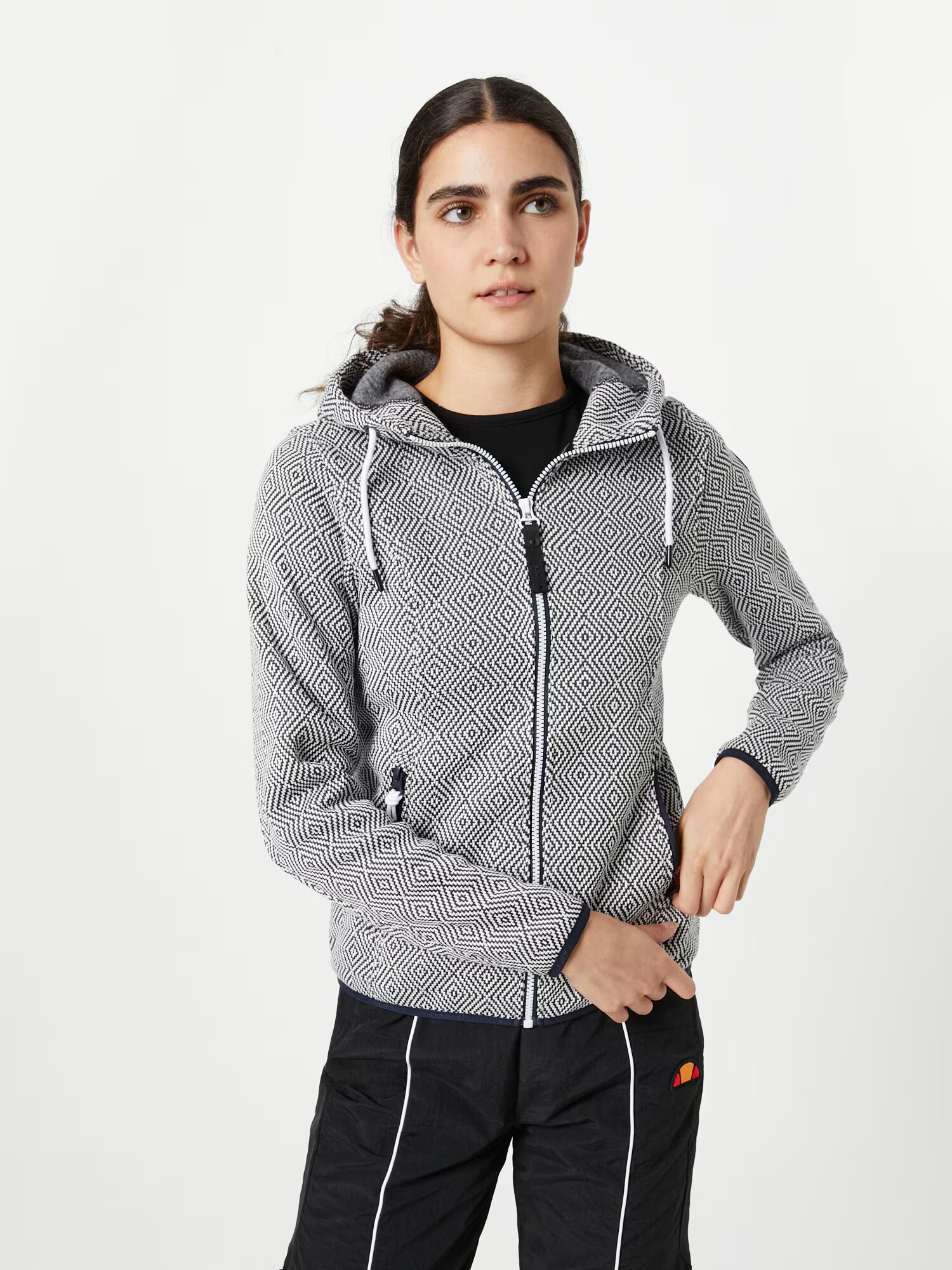 ICEPEAK Jachetă fleece funcțională 'Auen' albastru închis / alb - Pled.ro