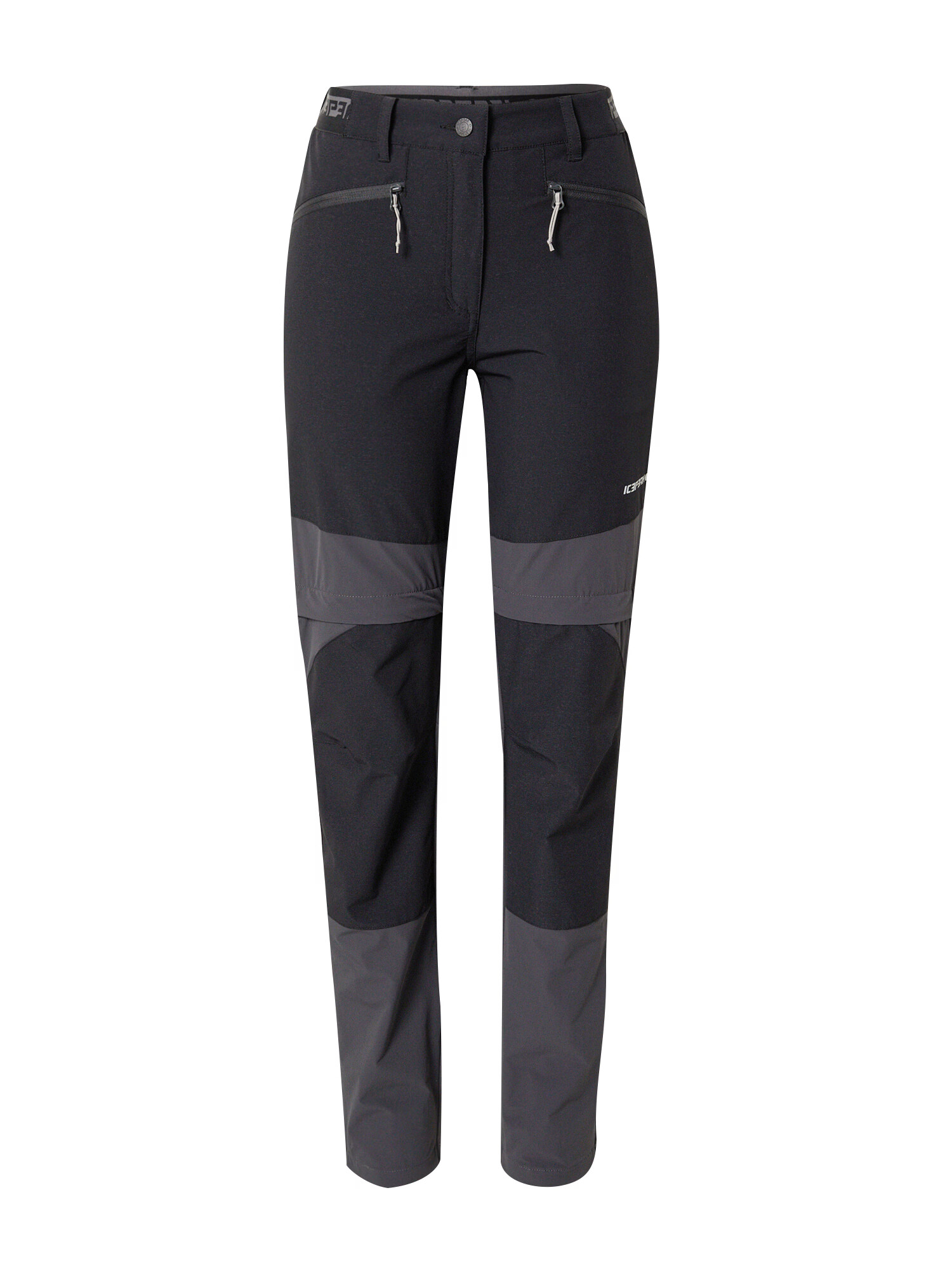 ICEPEAK Pantaloni outdoor 'BRADLEY' gri închis / negru / alb - Pled.ro