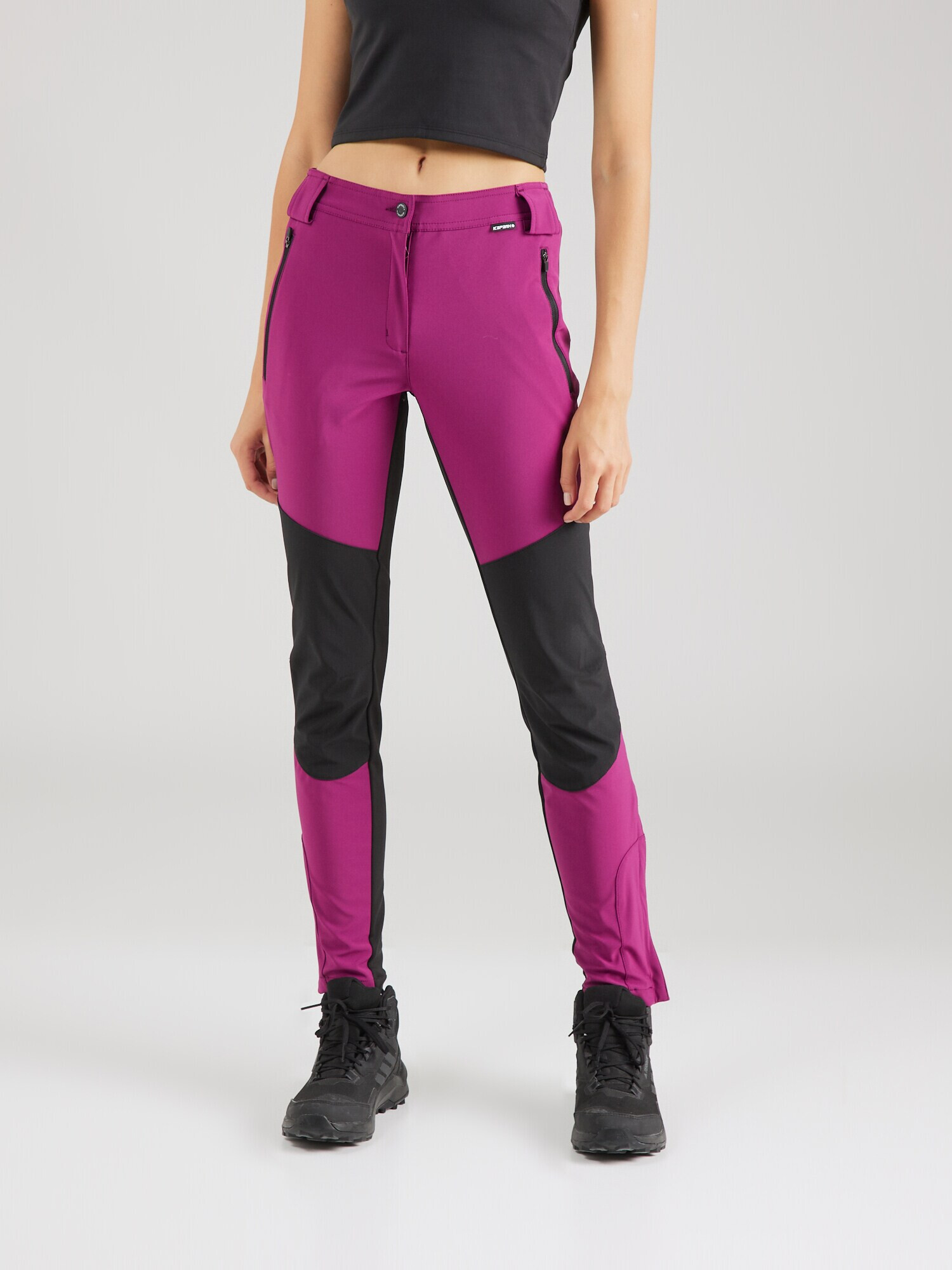 ICEPEAK Pantaloni outdoor 'DORAL' roșu-violet / negru - Pled.ro